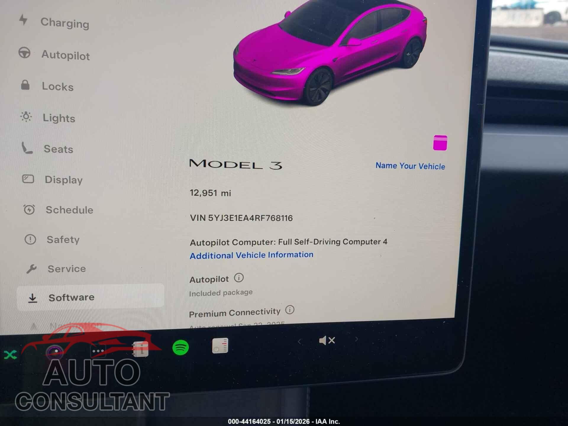 TESLA MODEL 3 2024 - 5YJ3E1EA4RF768116