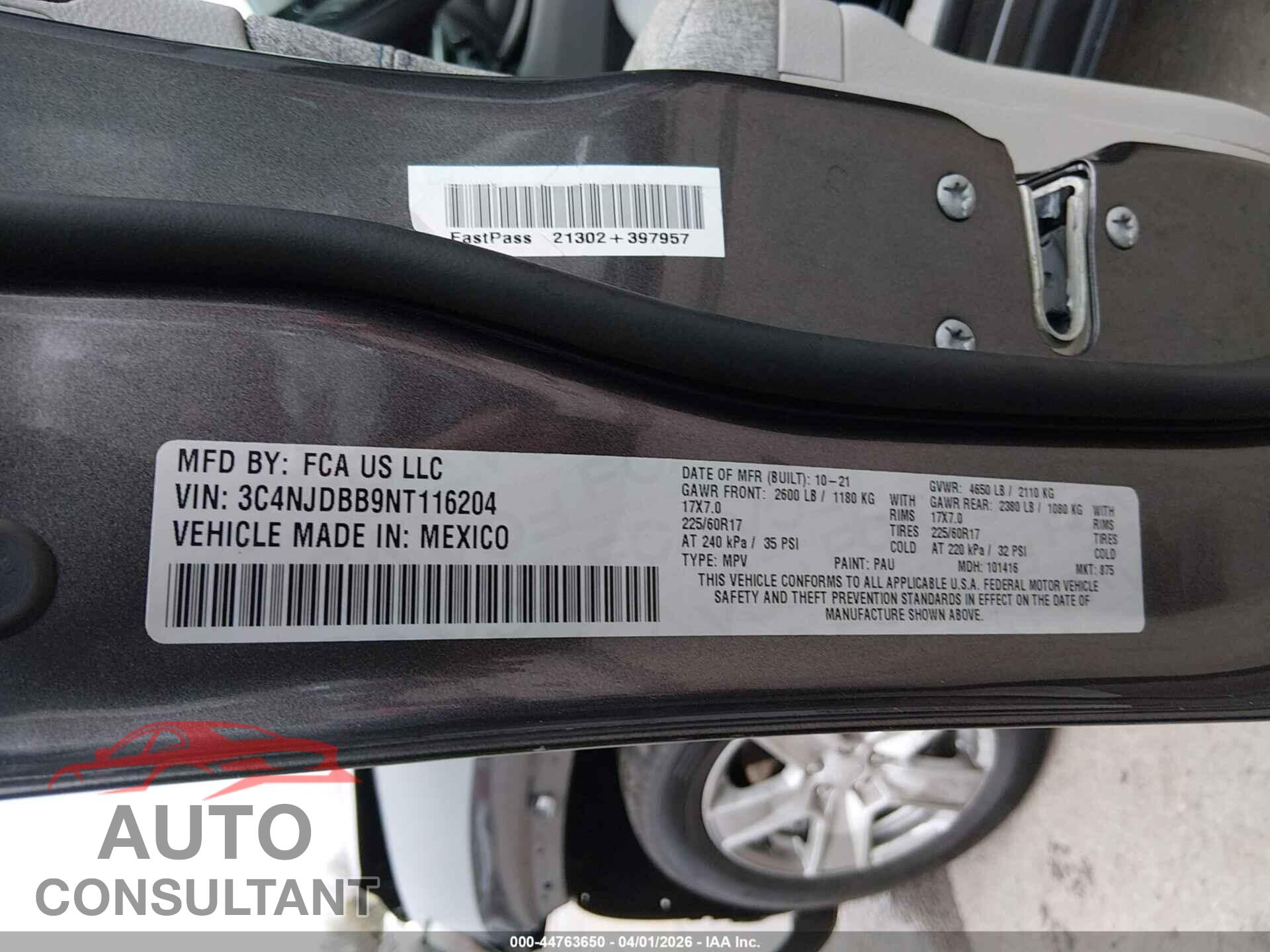 JEEP COMPASS 2022 - 3C4NJDBB9NT116204