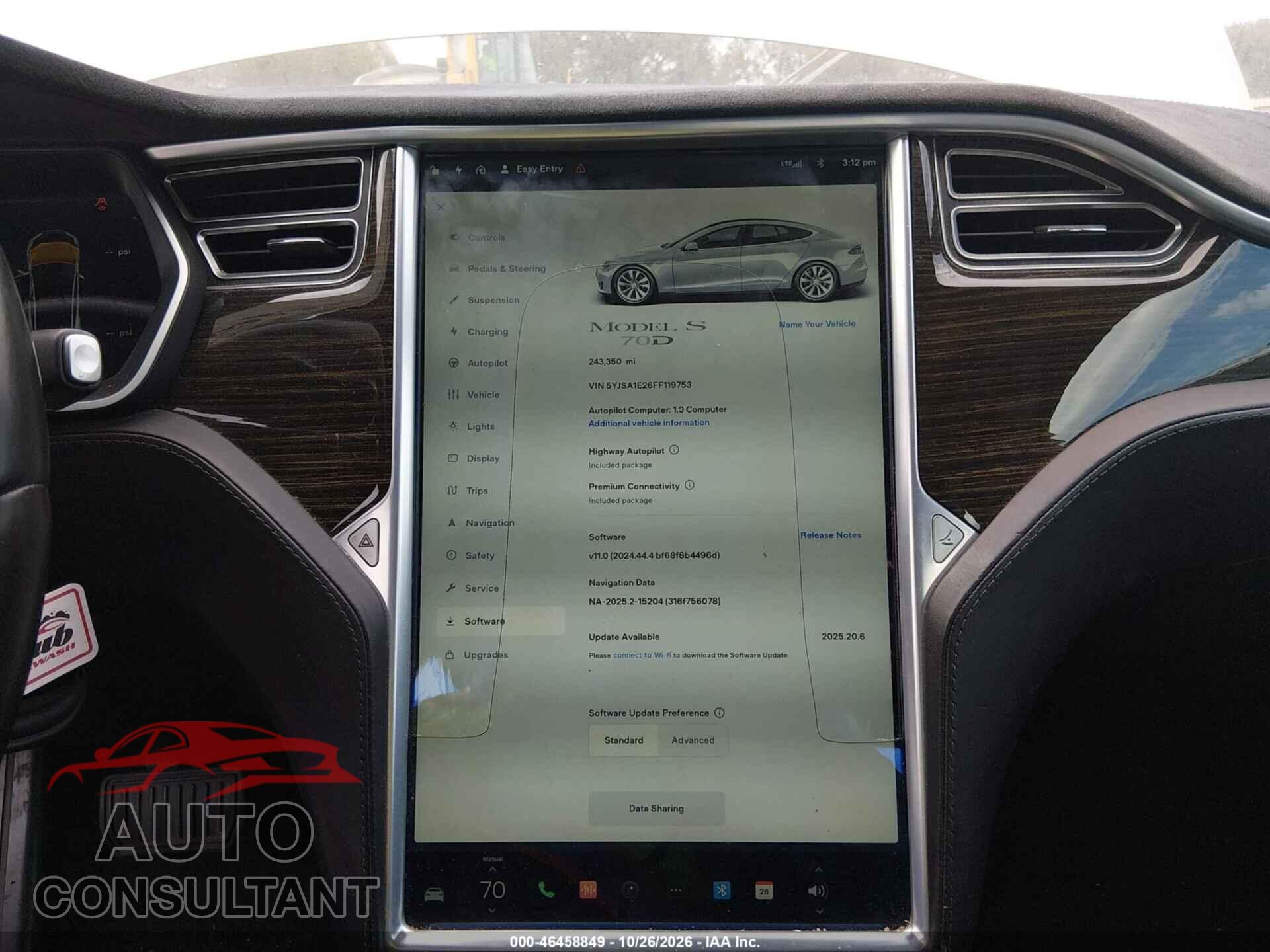 TESLA MODEL S 2015 - 5YJSA1E26FF119753