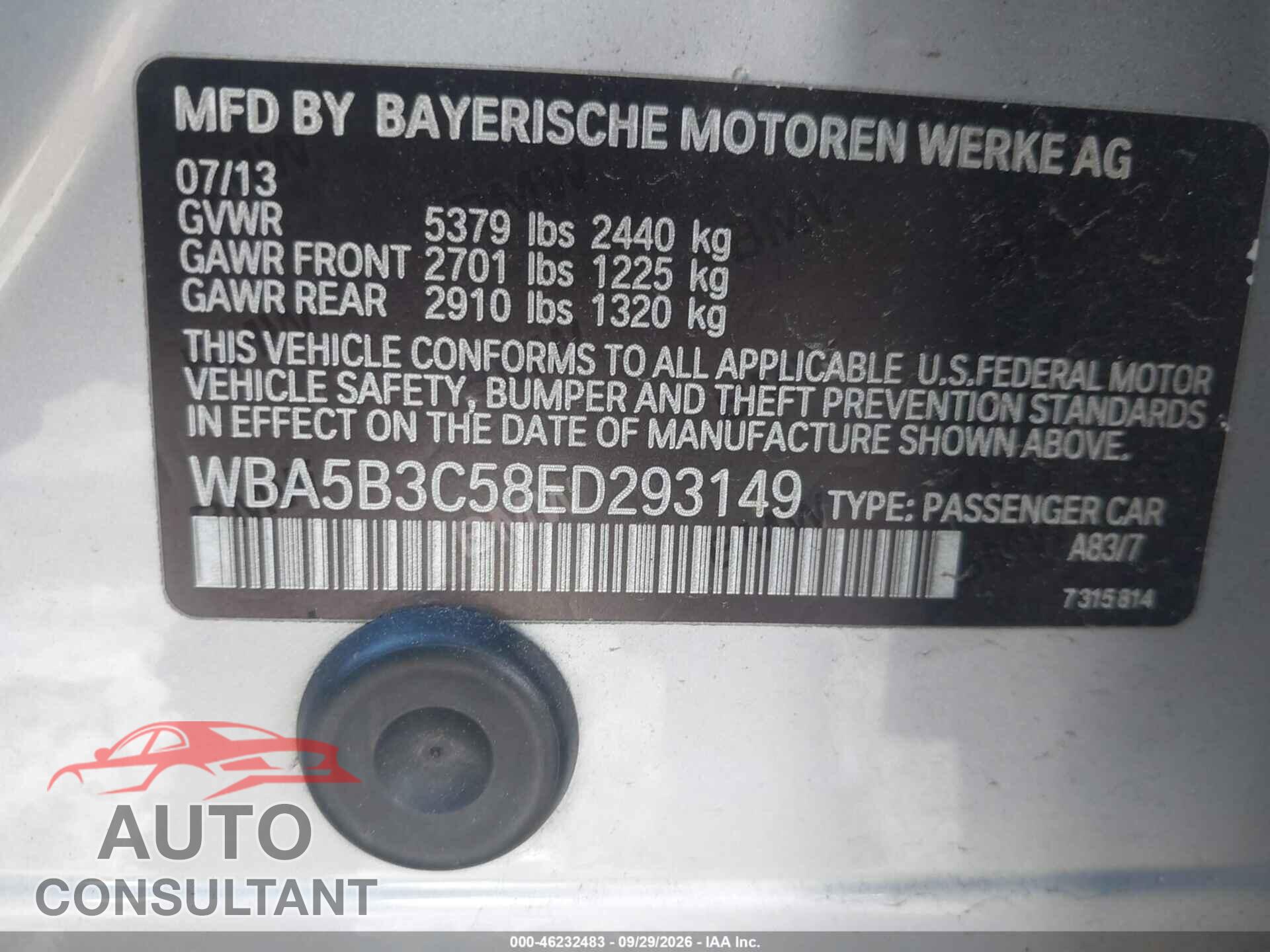 BMW 535I 2014 - WBA5B3C58ED293149