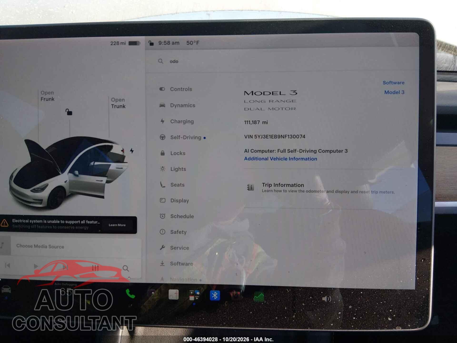 TESLA MODEL 3 2022 - 5YJ3E1EB9NF130074