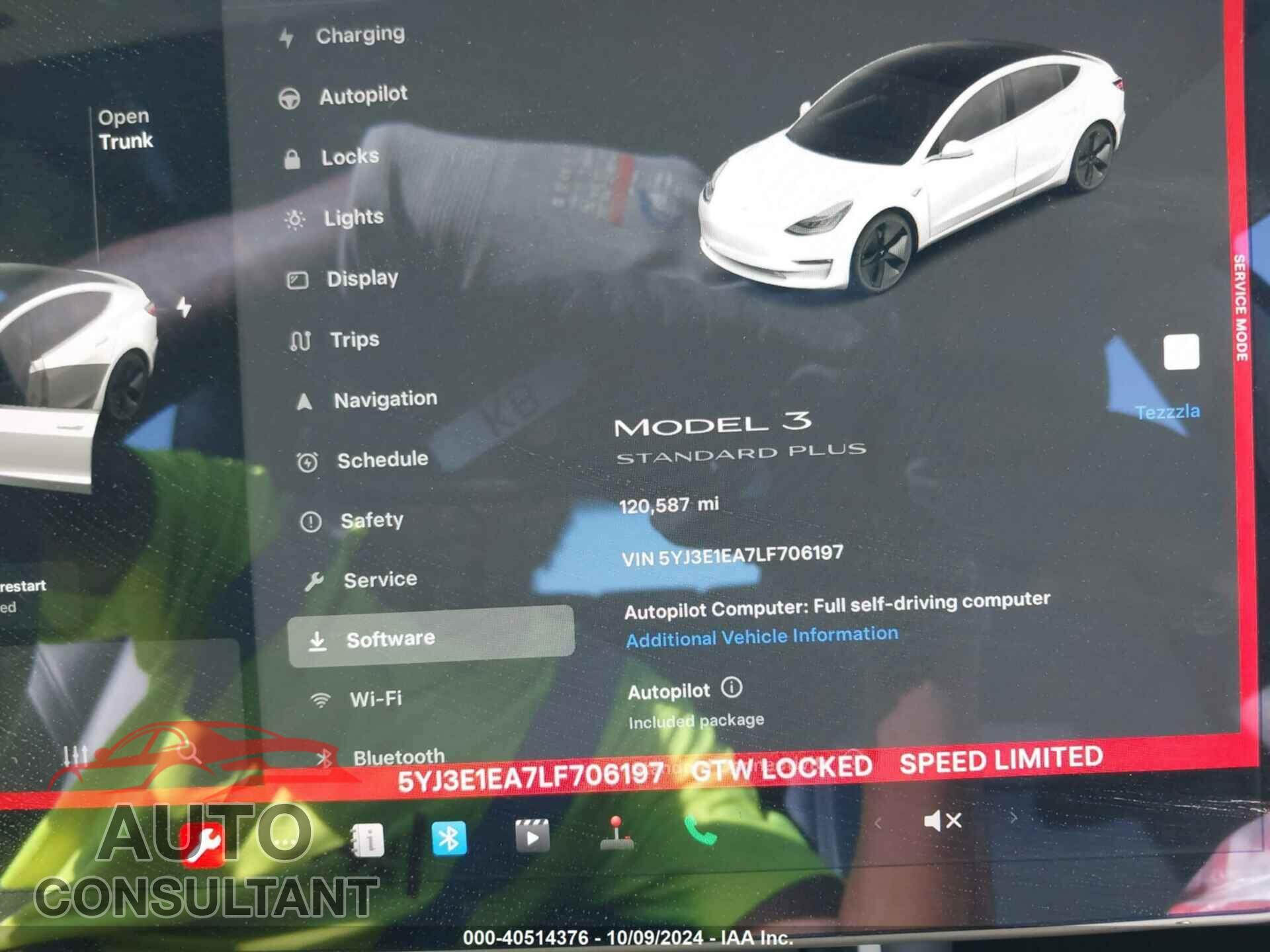 TESLA MODEL 3 2020 - 5YJ3E1EA7LF706197