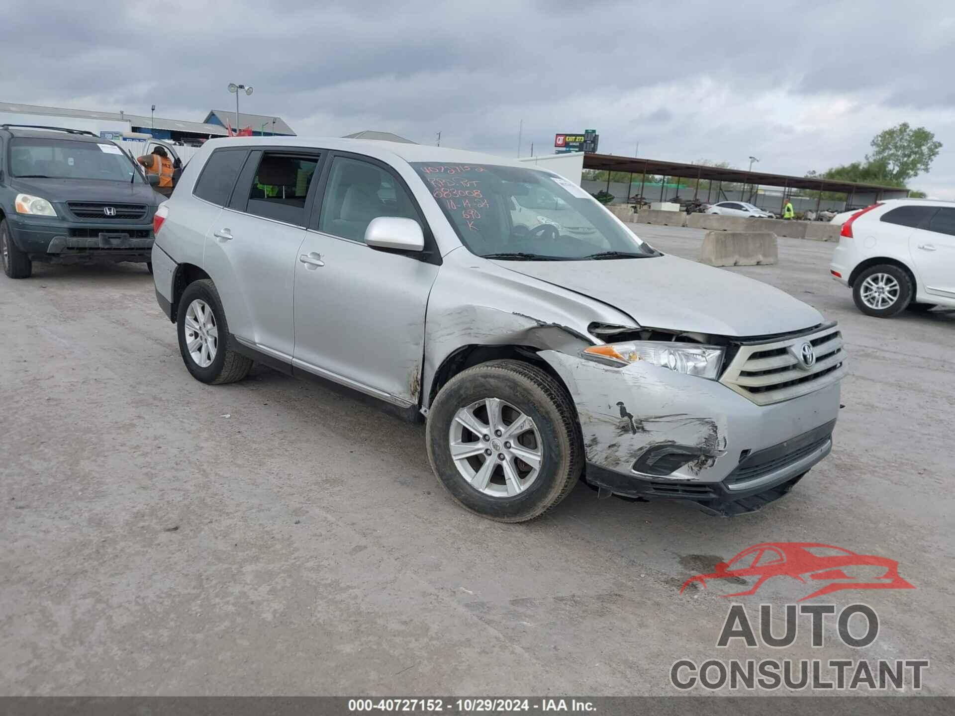 TOYOTA HIGHLANDER 2013 - 5TDZK3EH1DS096676