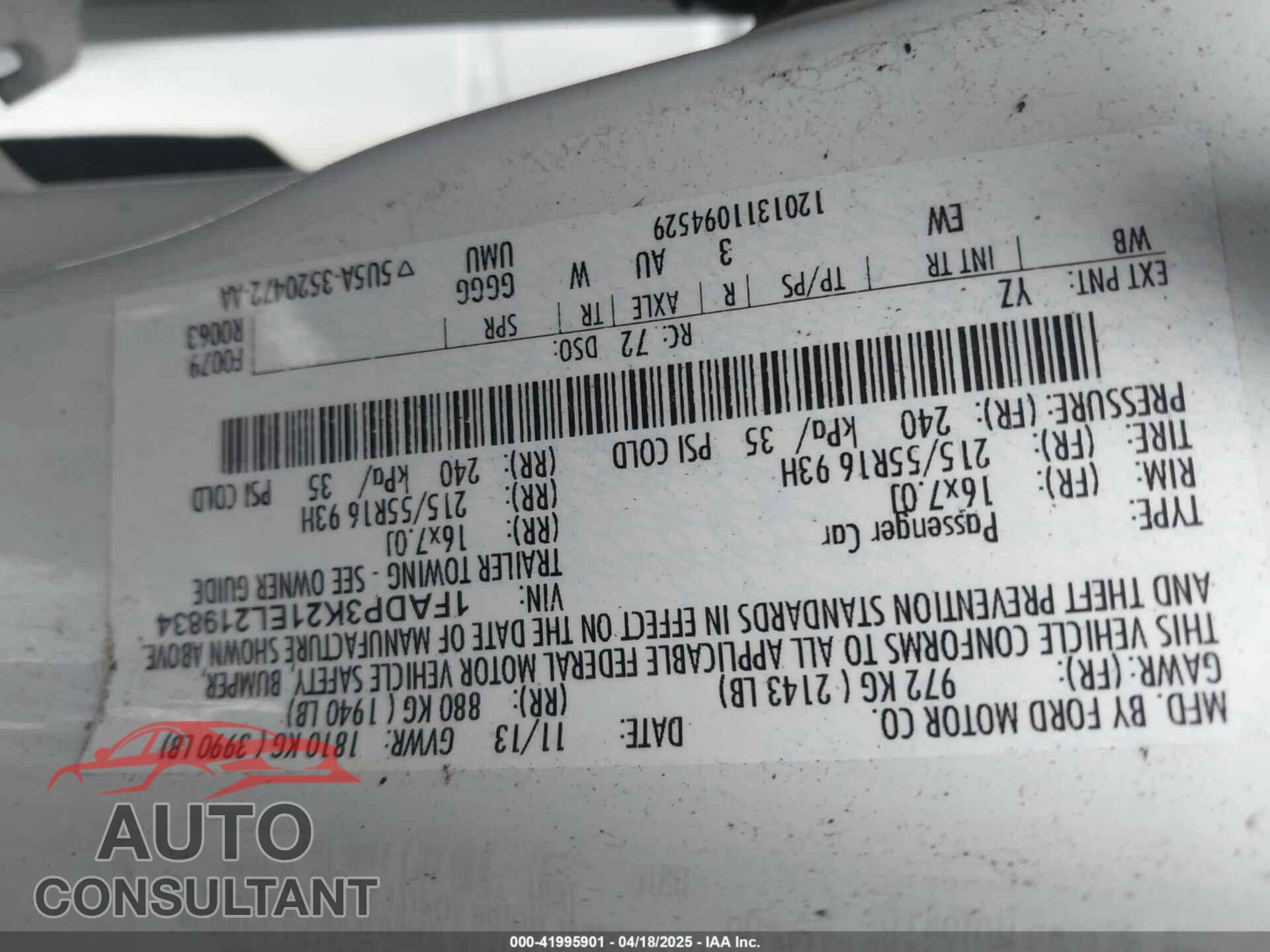 FORD FOCUS 2014 - 1FADP3K21EL219834