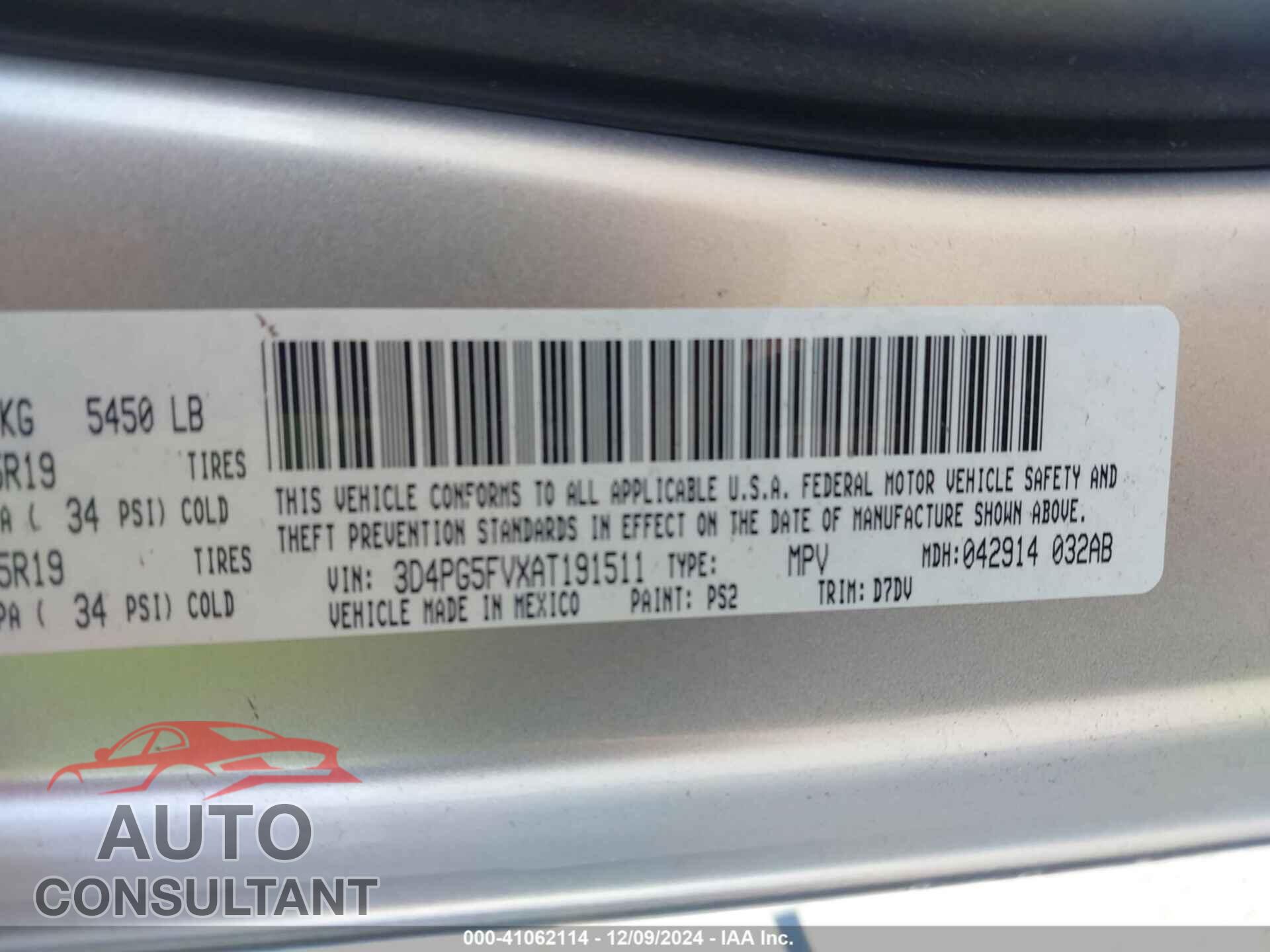 DODGE JOURNEY 2010 - 3D4PG5FVXAT191511