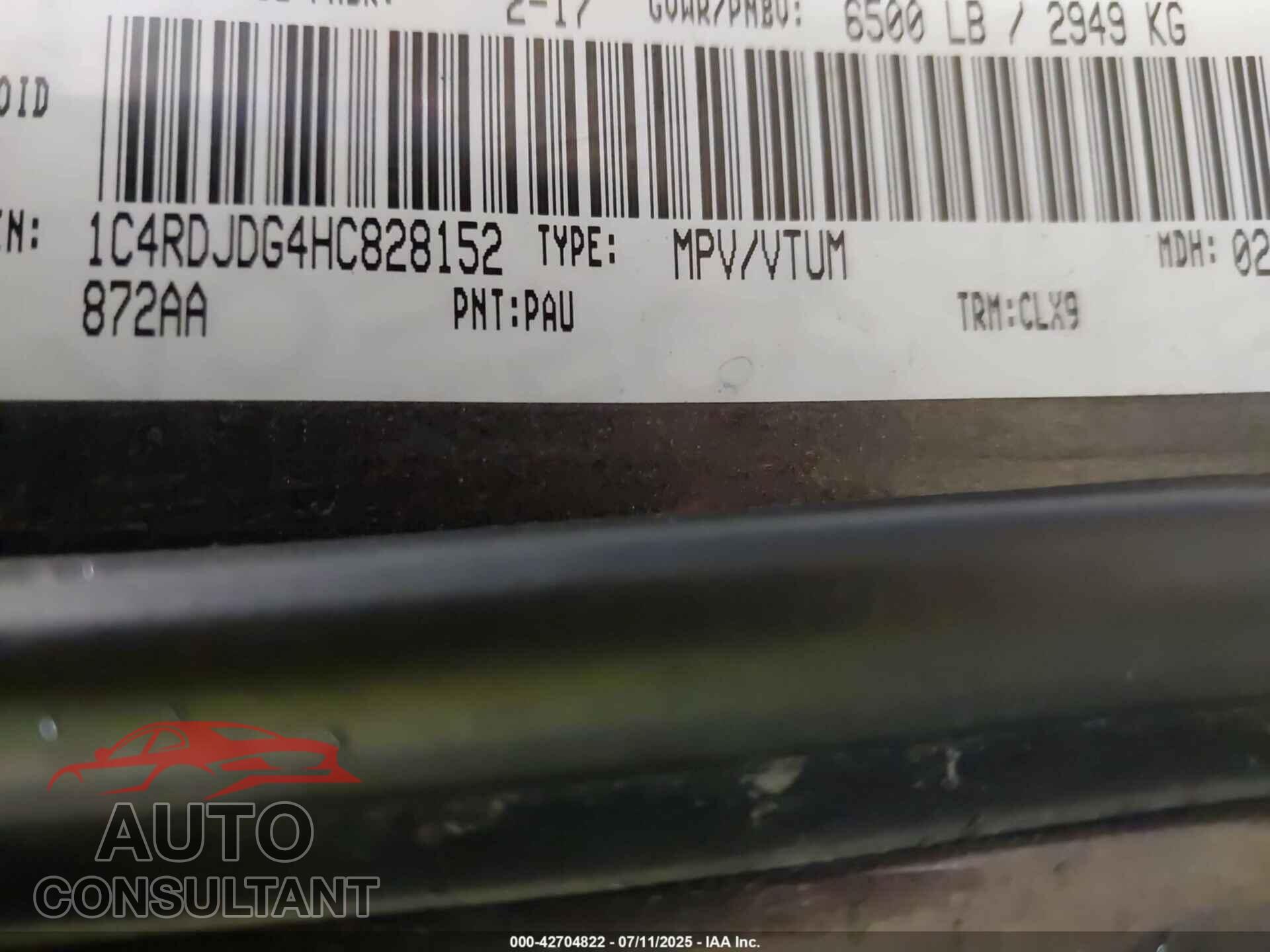 DODGE DURANGO 2017 - 1C4RDJDG4HC828152