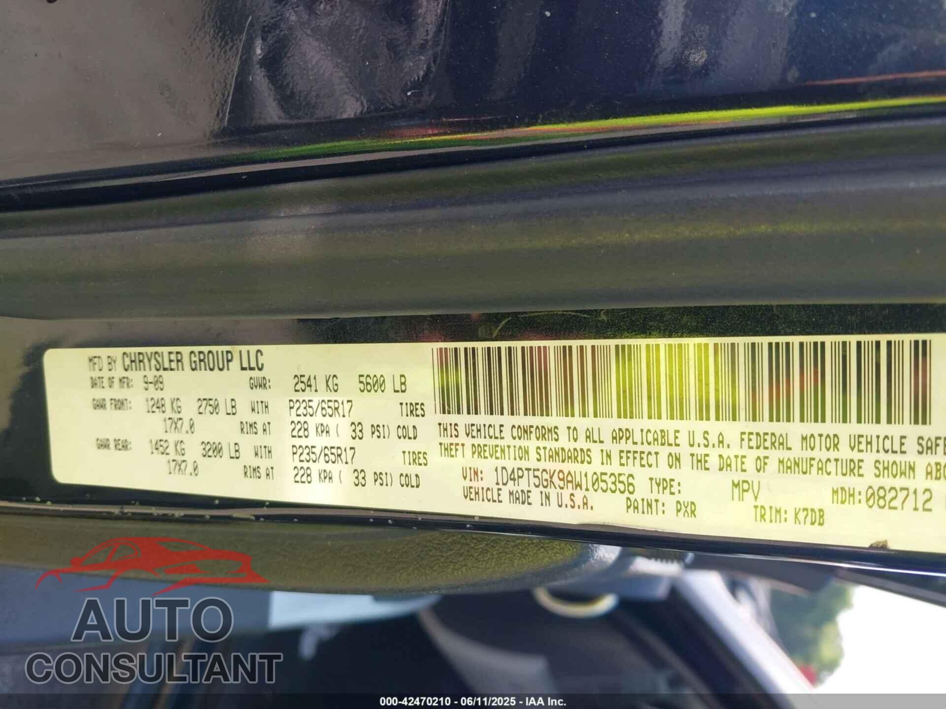 DODGE NITRO 2010 - 1D4PT5GK9AW105356