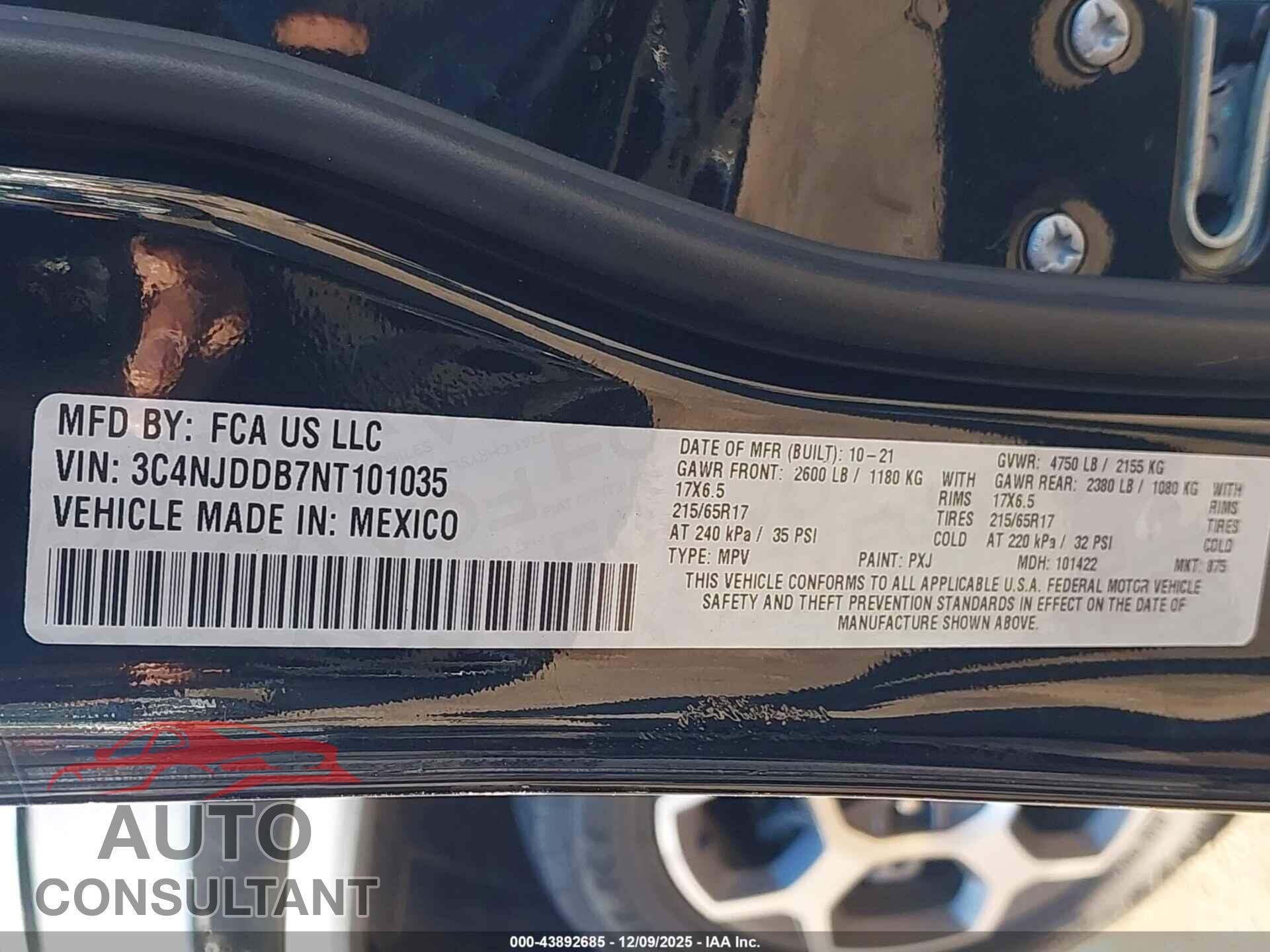 JEEP COMPASS 2022 - 3C4NJDDB7NT101035