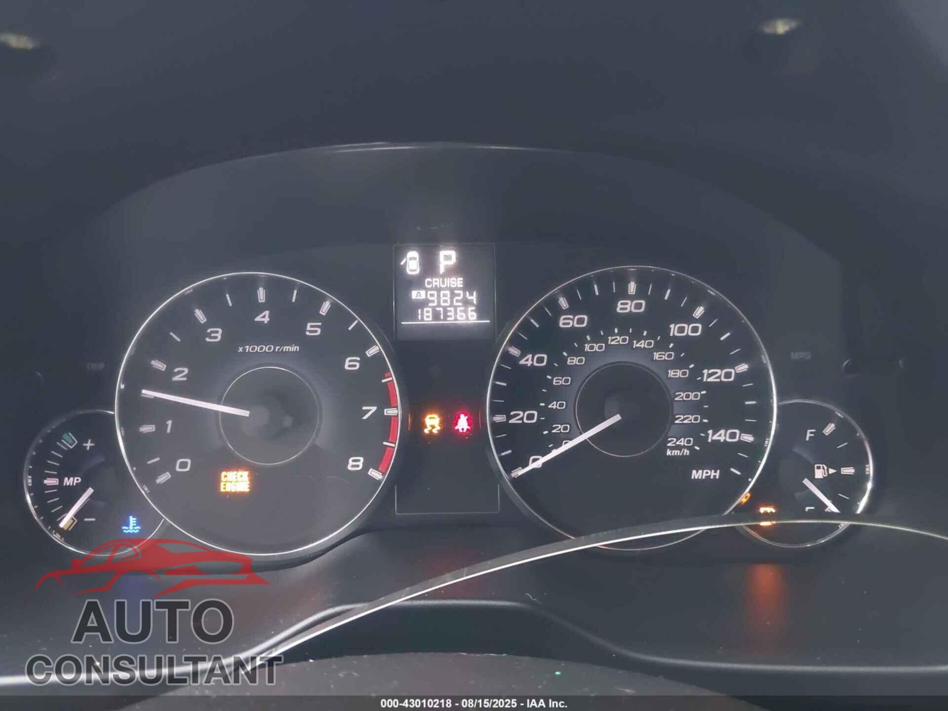 SUBARU OUTBACK 2012 - 4S4BRCKC8C3251385