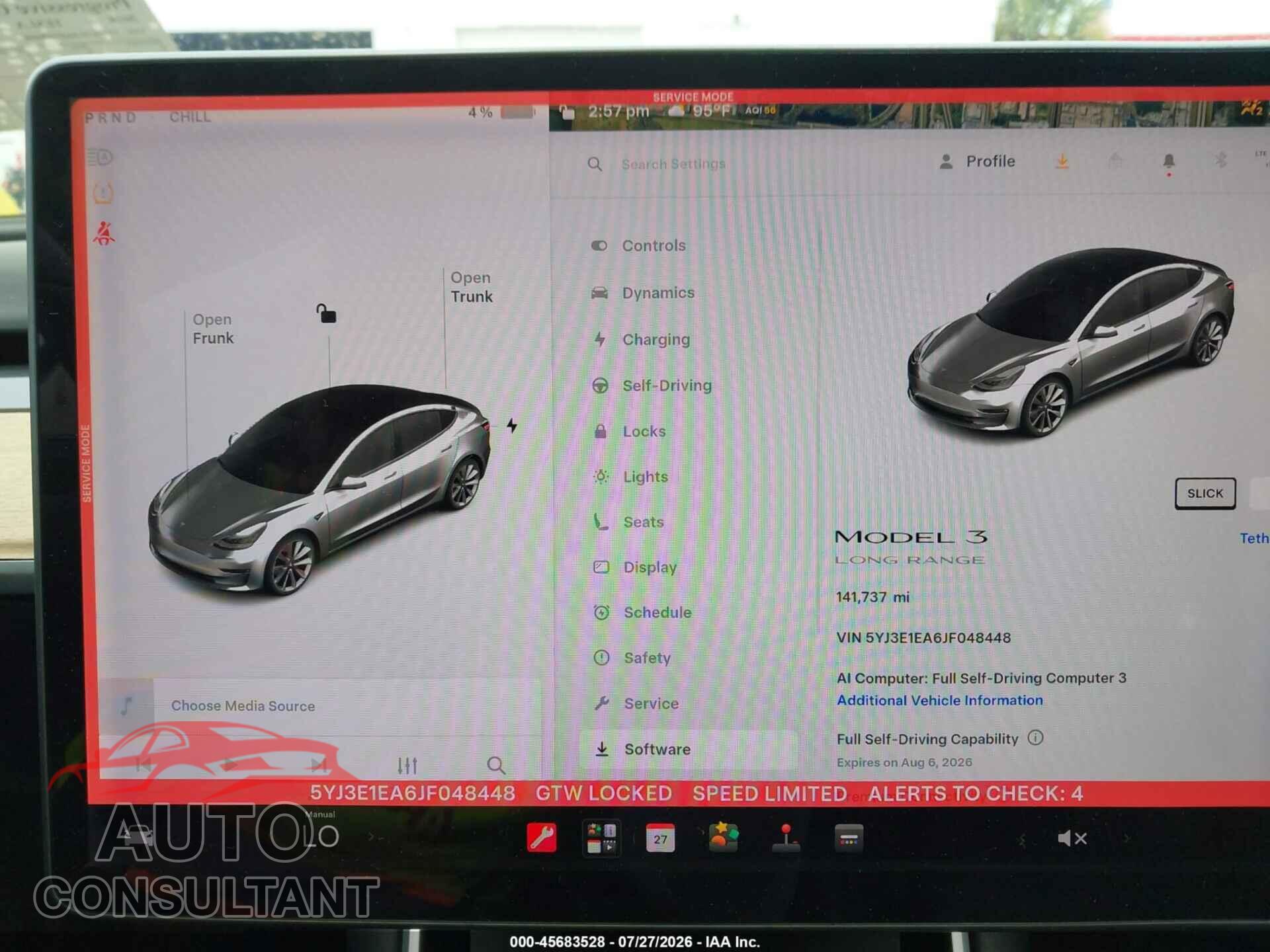 TESLA MODEL 3 2018 - 5YJ3E1EA6JF048448