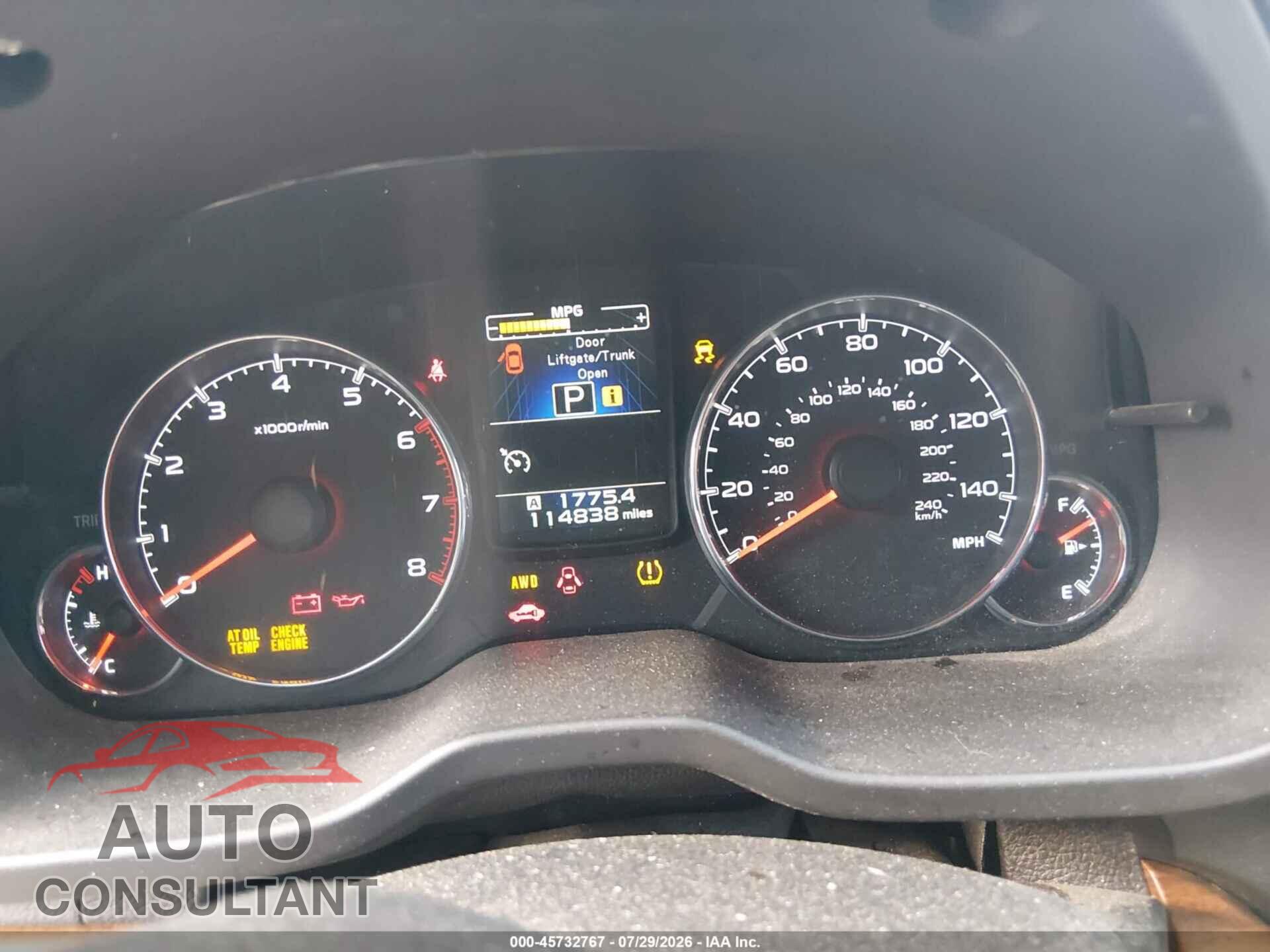 SUBARU OUTBACK 2013 - 4S4BRBLC2D3213810