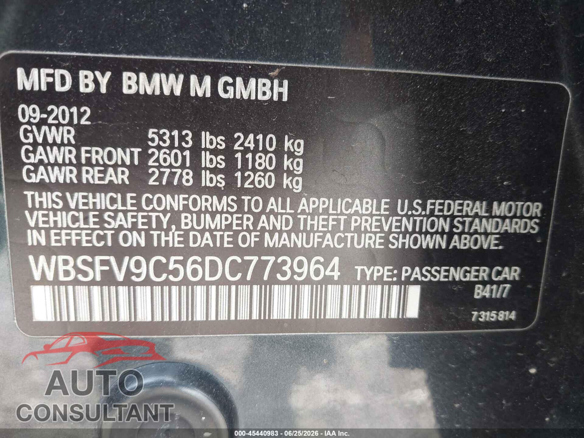 BMW M5 2013 - WBSFV9C56DC773964