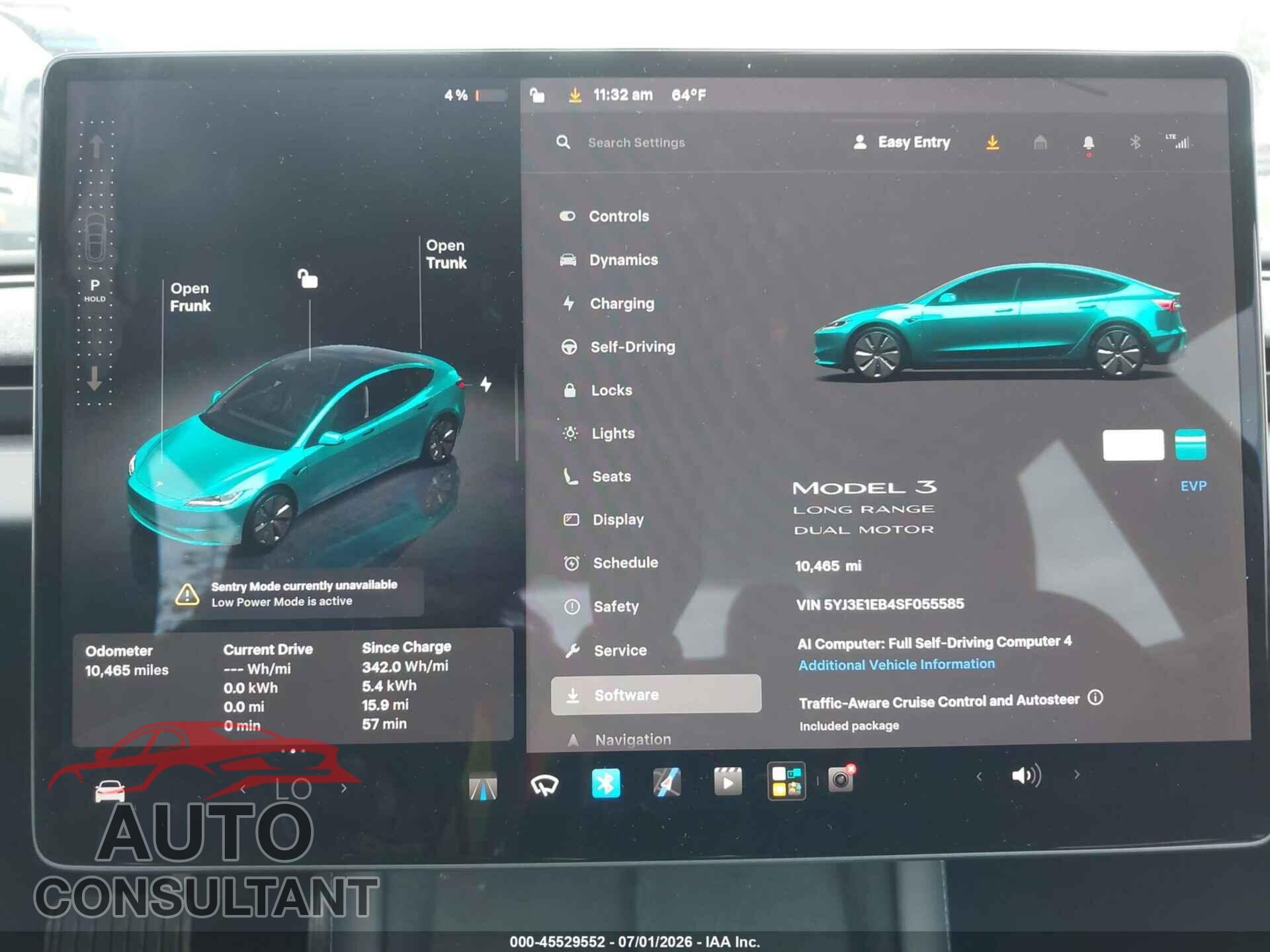 TESLA MODEL 3 2025 - 5YJ3E1EB4SF055585