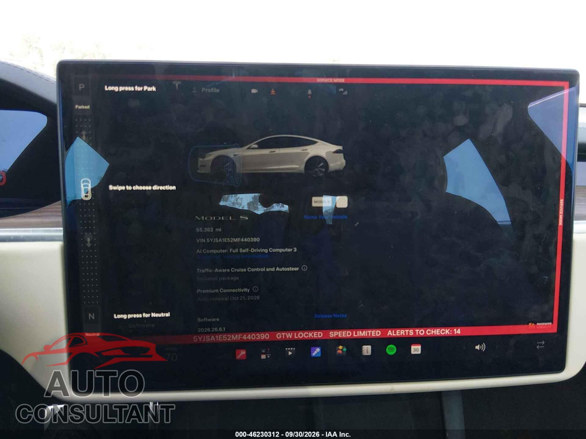 TESLA MODEL S 2021 - 5YJSA1E52MF440390