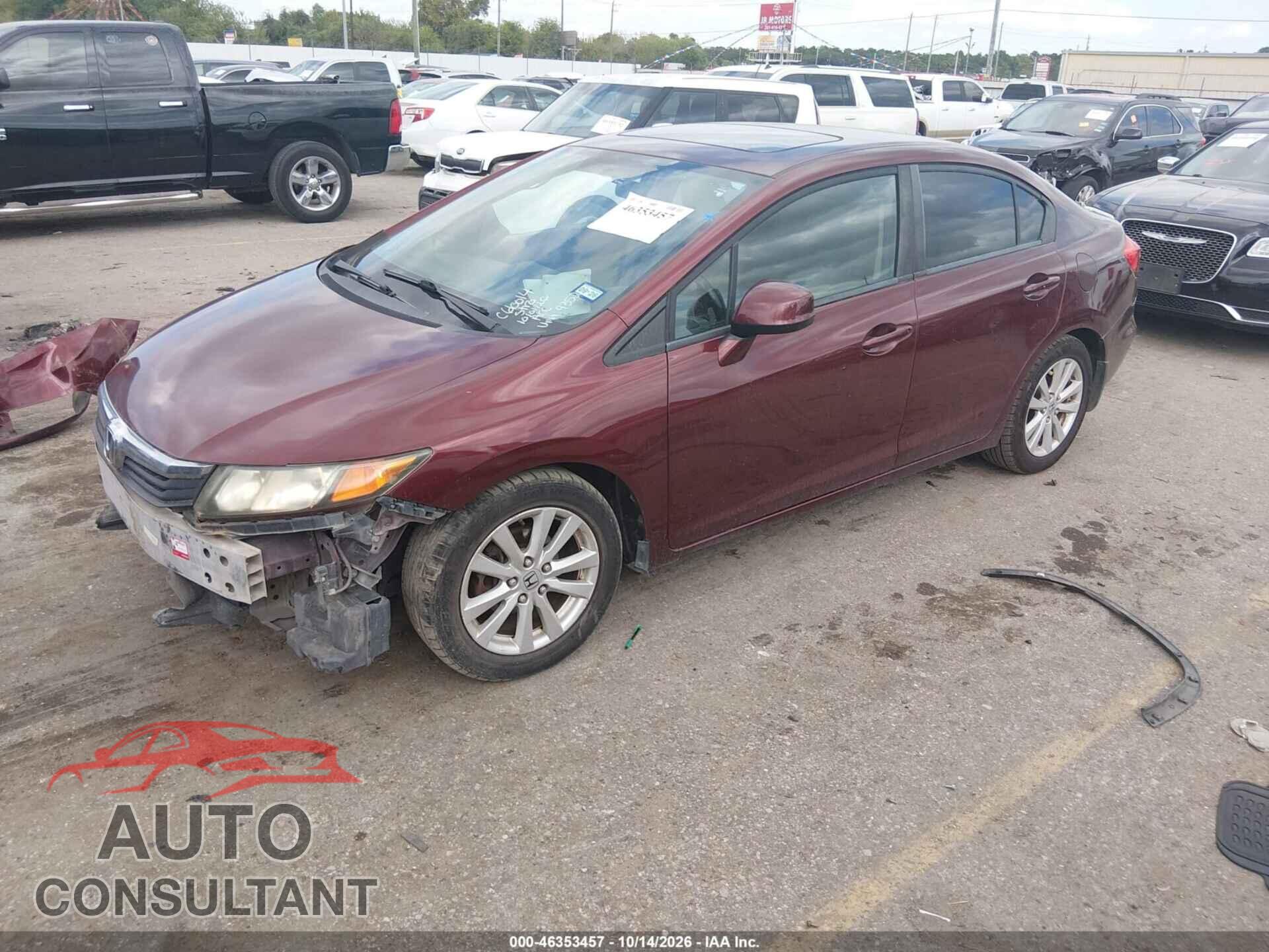 HONDA CIVIC 2012 - 19XFB2F96CE329352