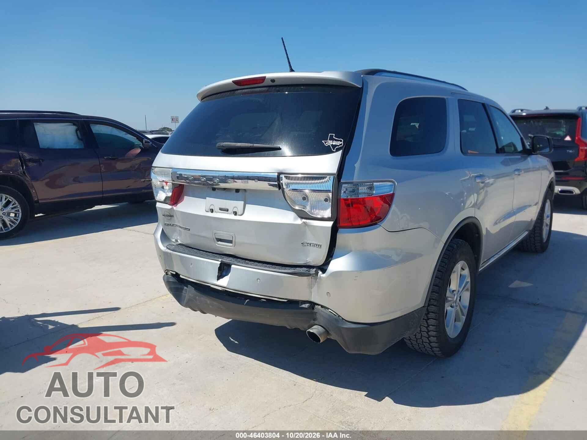 DODGE DURANGO 2012 - 1C4RDHDG9CC257890