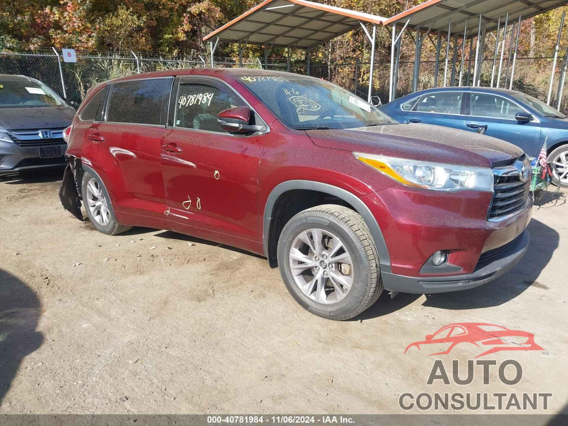 TOYOTA HIGHLANDER 2016 - 5TDBKRFH8GS325300