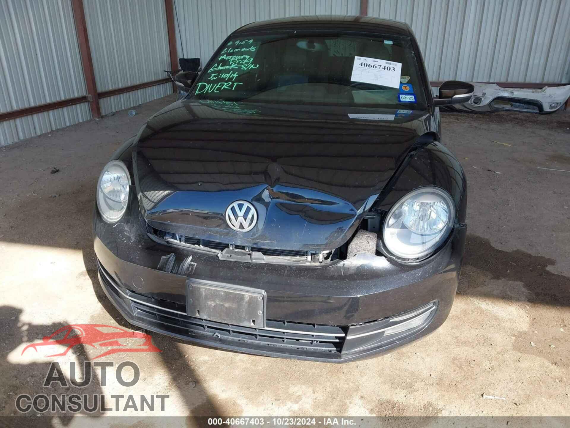VOLKSWAGEN BEETLE 2012 - 3VWVA7AT0CM634668