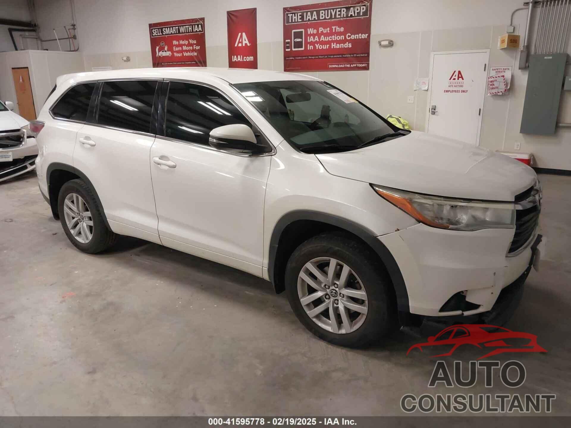 TOYOTA HIGHLANDER 2016 - 5TDZKRFH0GS130743