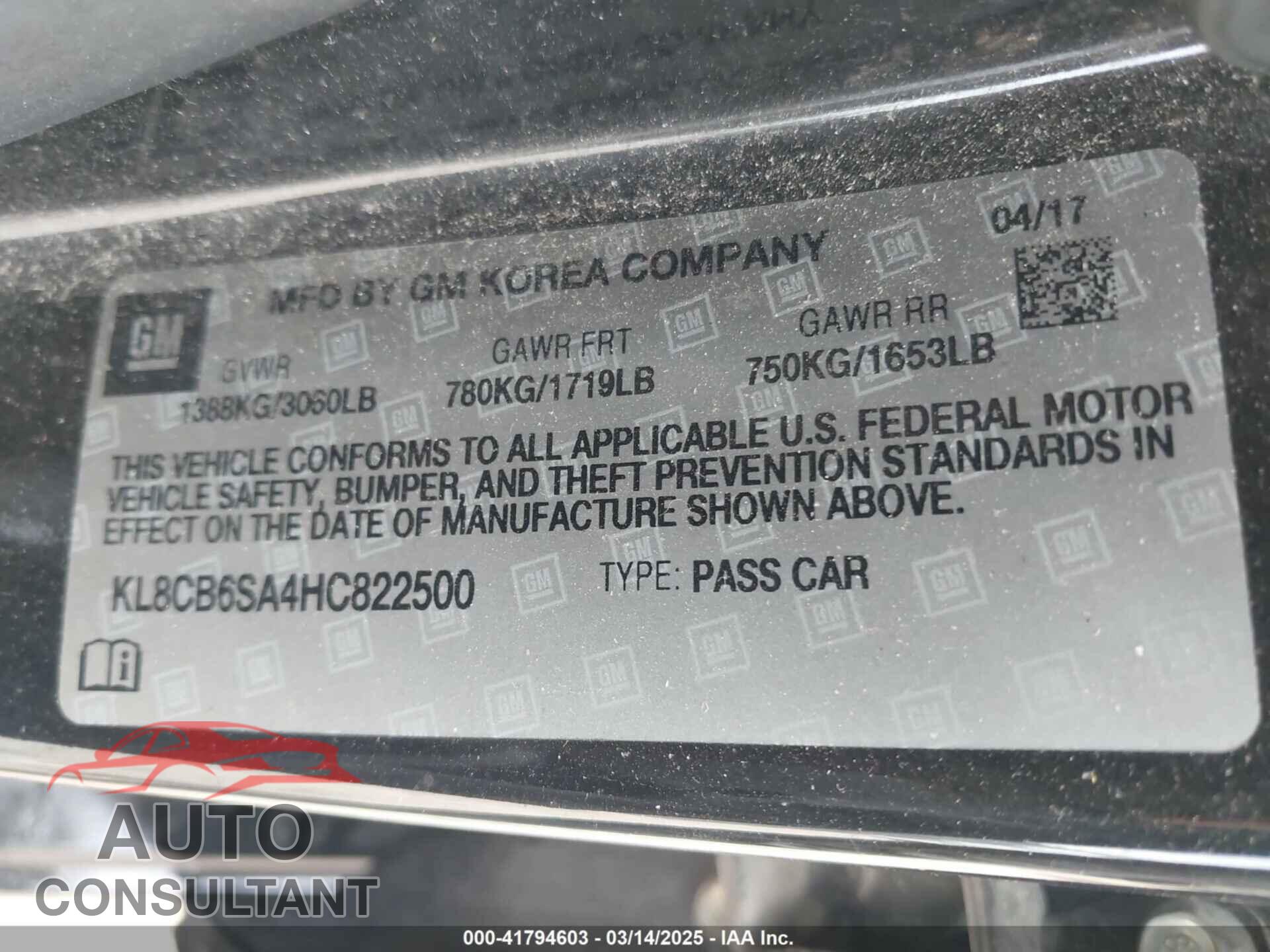 CHEVROLET SPARK 2017 - KL8CB6SA4HC822500