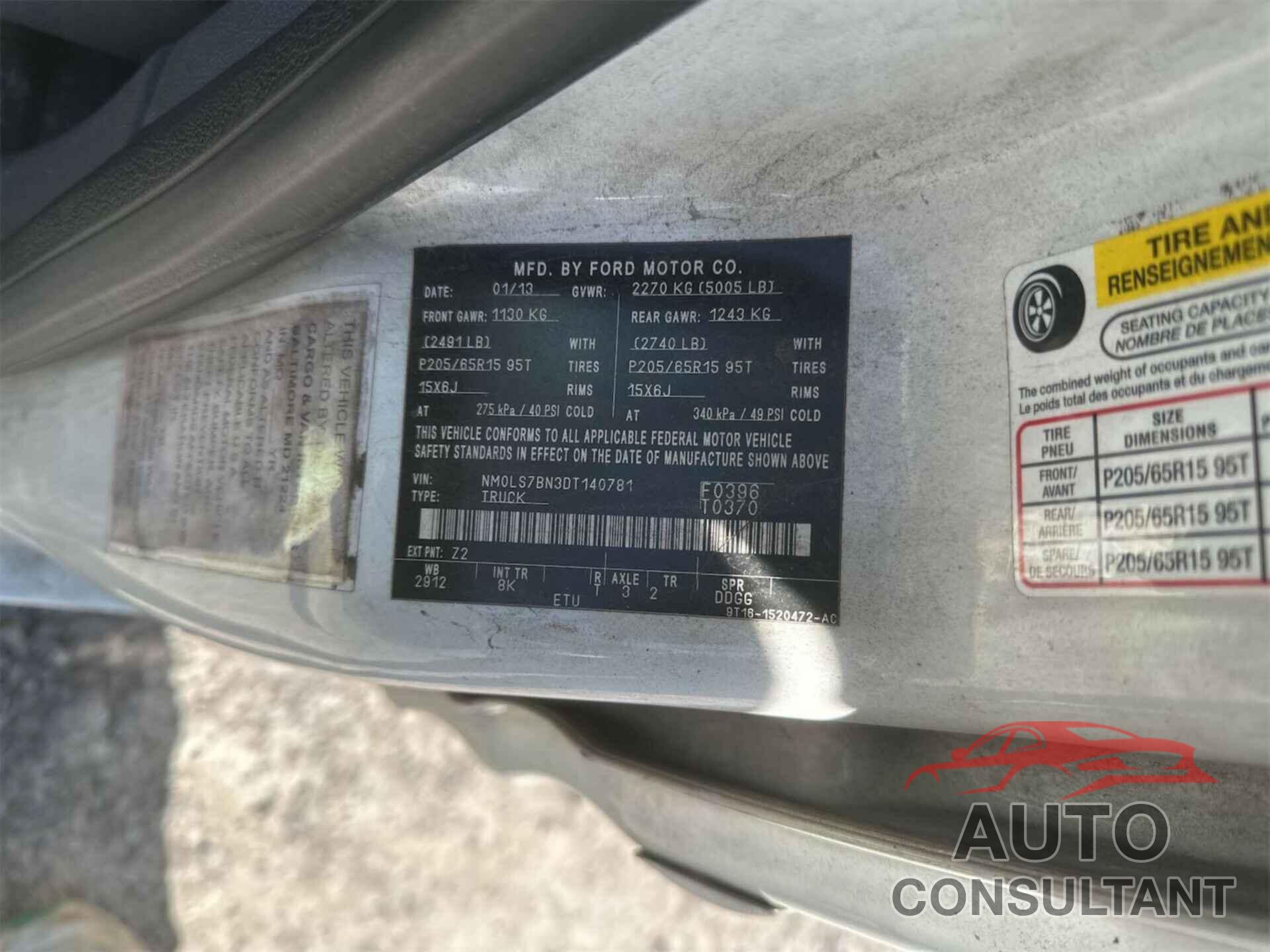 FORD TRANSIT CONNECT 2013 - NM0LS7BN3DT140781