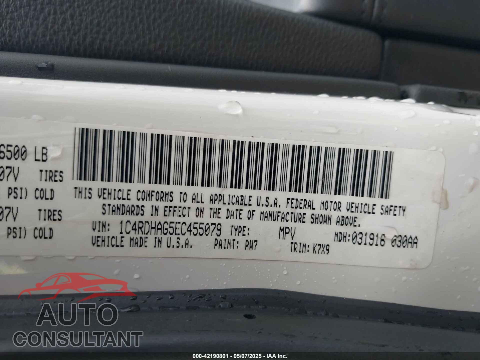 DODGE DURANGO 2014 - 1C4RDHAG5EC455079