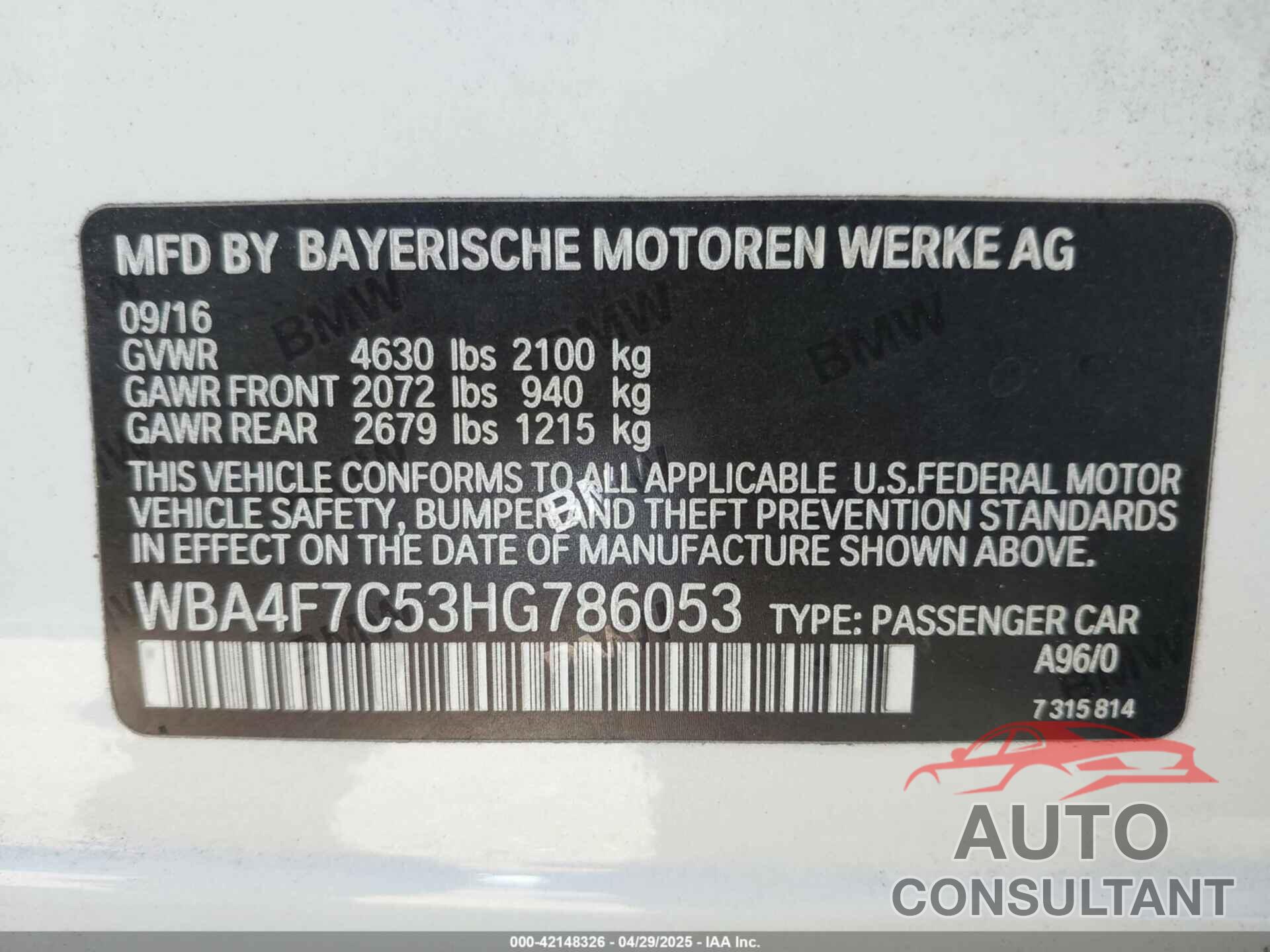 BMW 430I GRAN COUPE 2017 - WBA4F7C53HG786053