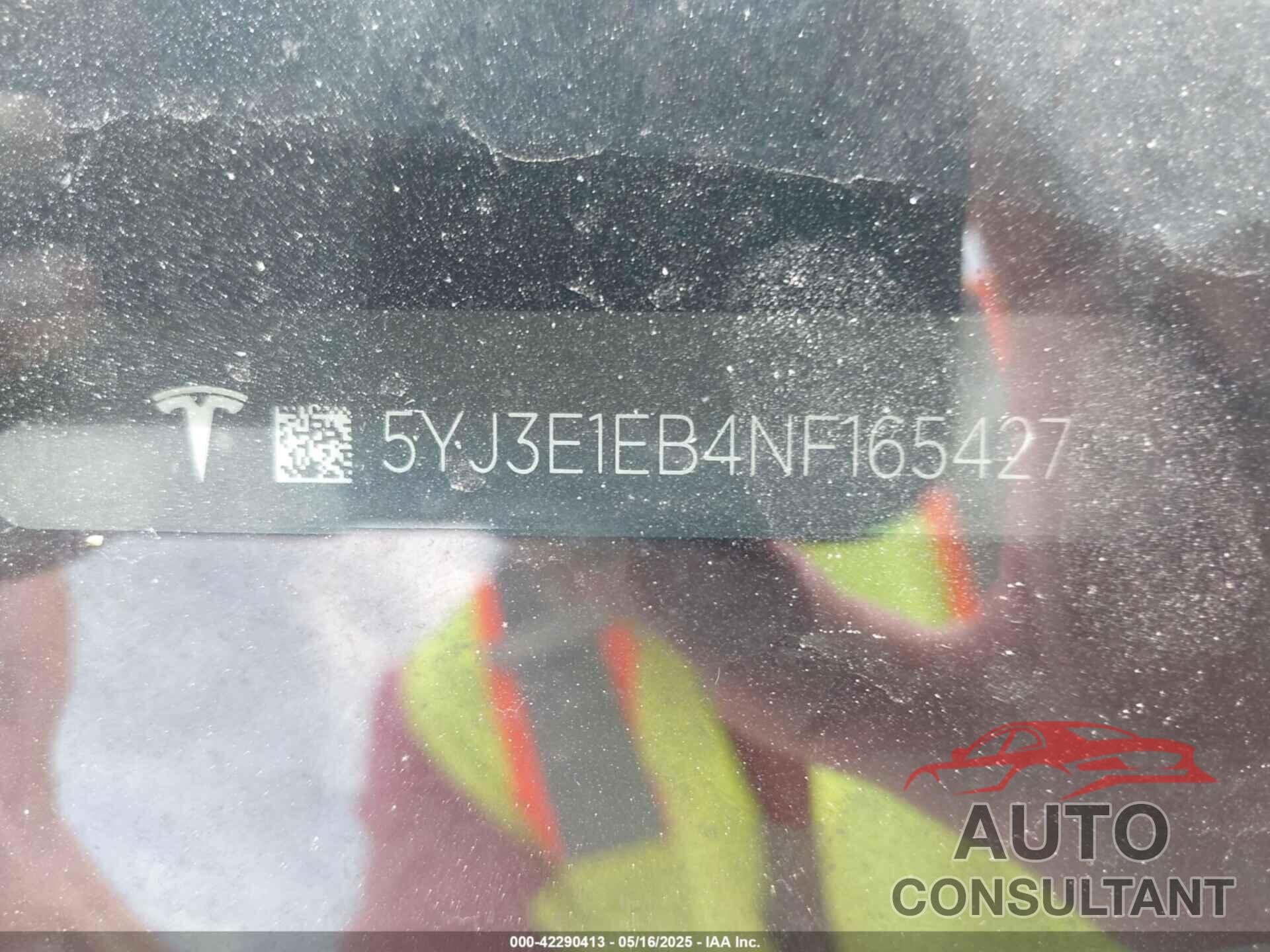 TESLA MODEL 3 2022 - 5YJ3E1EB4NF165427