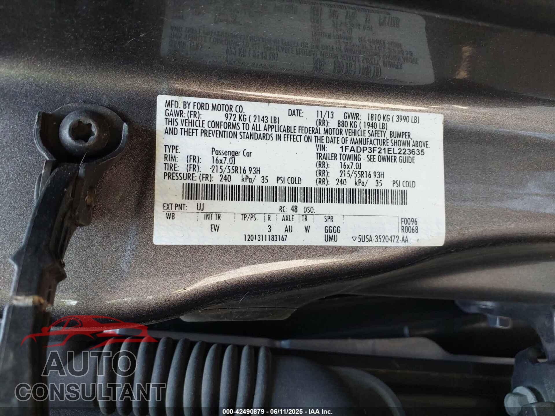 FORD FOCUS 2014 - 1FADP3F21EL223635