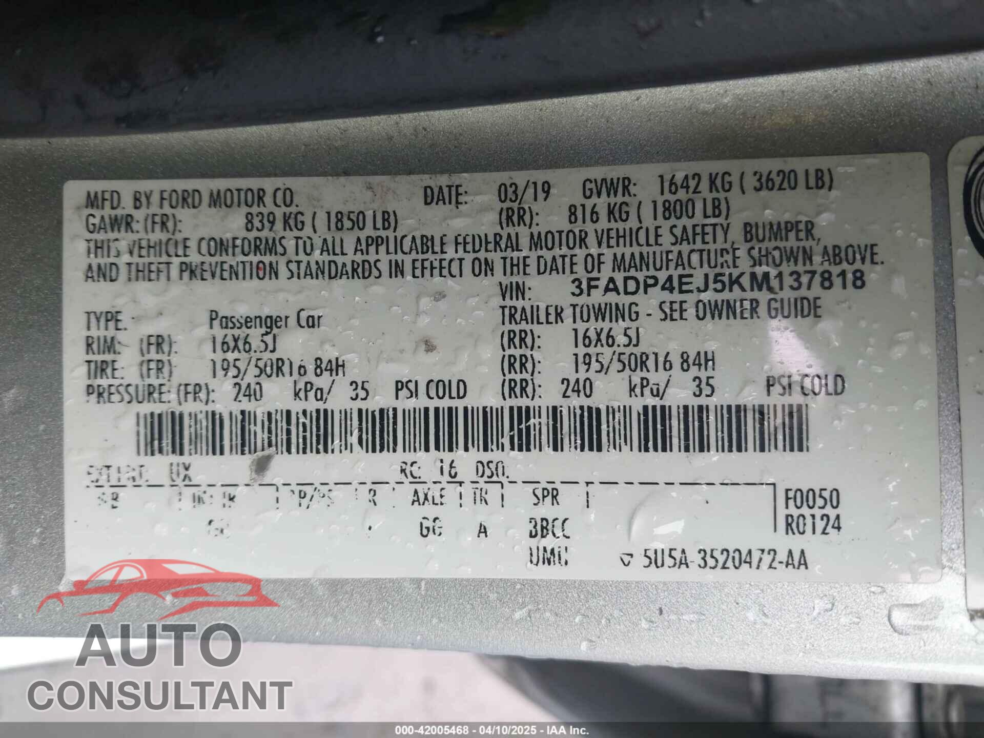 FORD FIESTA 2019 - 3FADP4EJ5KM137818