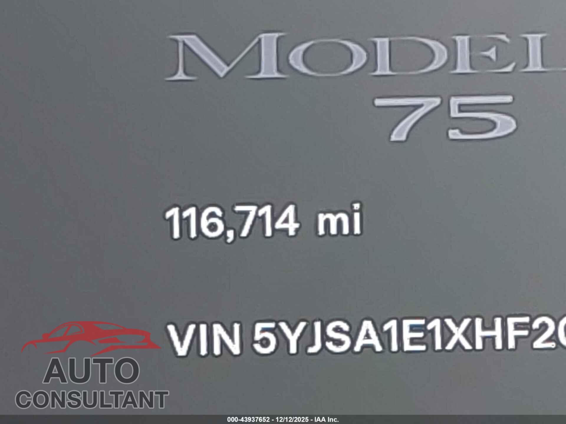 TESLA MODEL S 2017 - 5YJSA1E1XHF205254