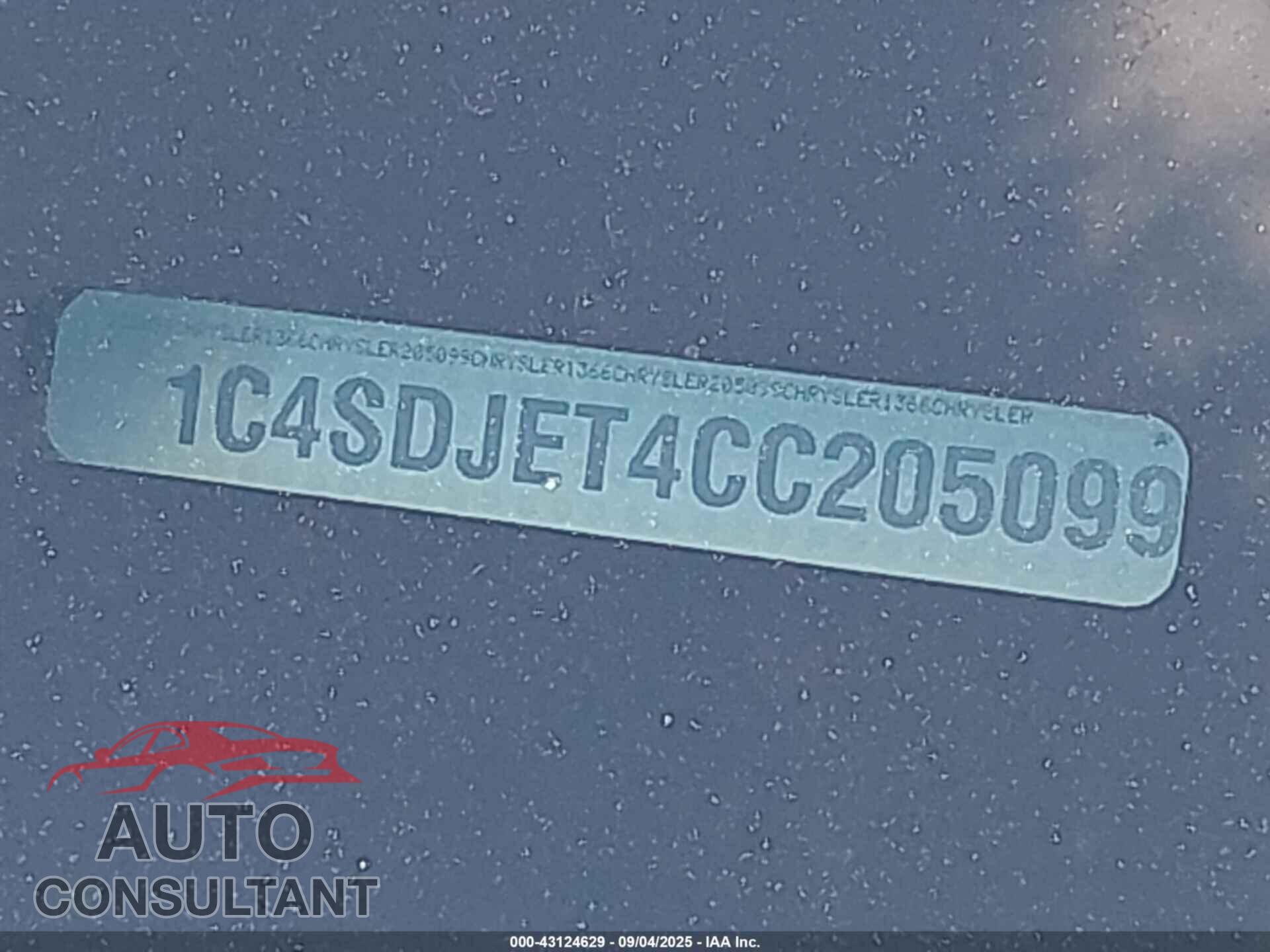 DODGE DURANGO 2012 - 1C4SDJET4CC205099