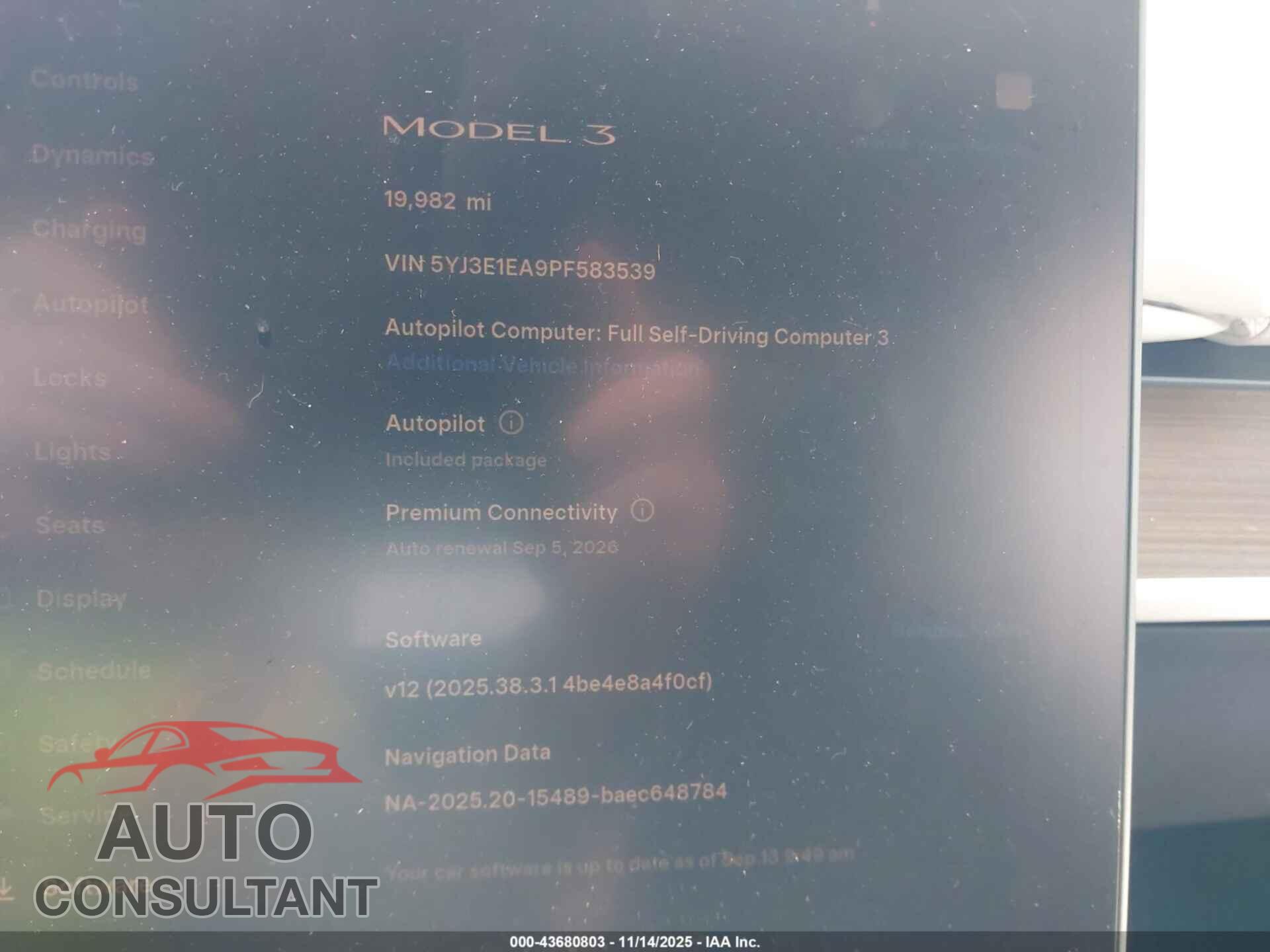 TESLA MODEL 3 2023 - 5YJ3E1EA9PF583539
