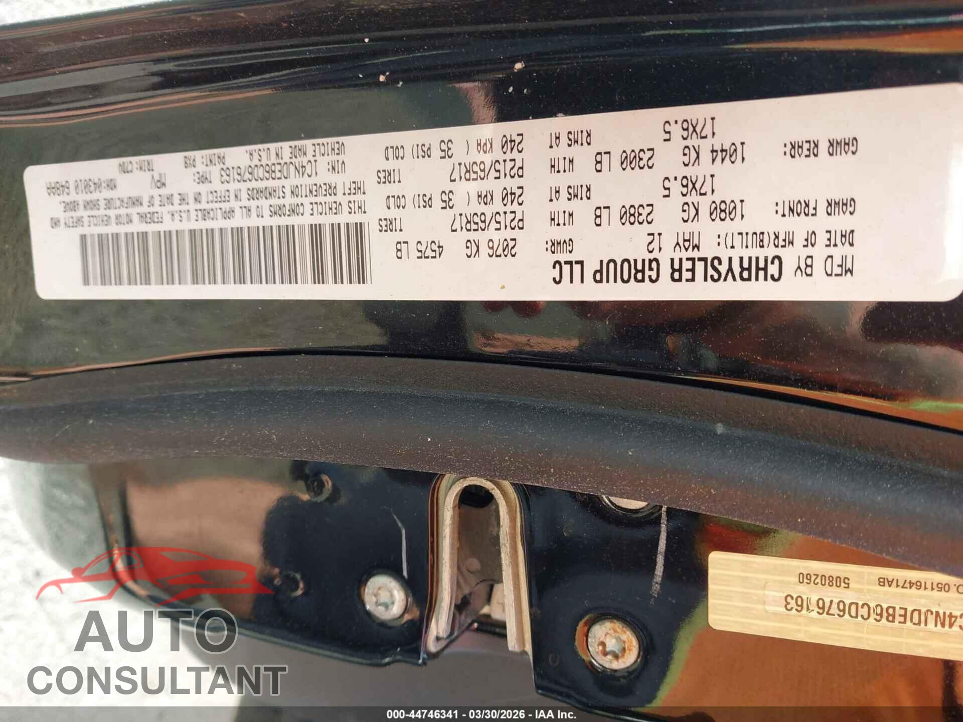 JEEP COMPASS 2012 - 1C4NJDEB6CD676163