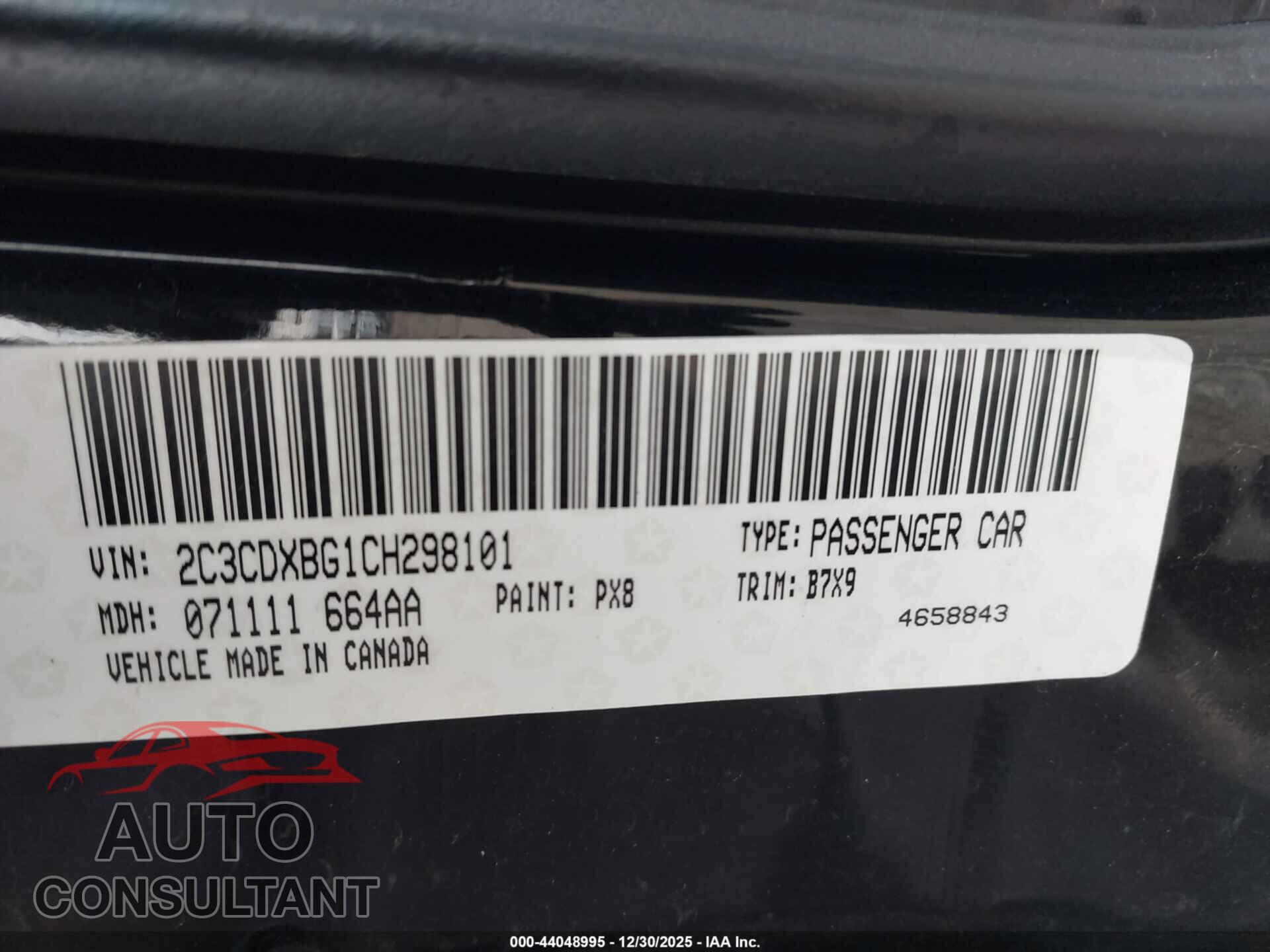 DODGE CHARGER 2012 - 2C3CDXBG1CH298101