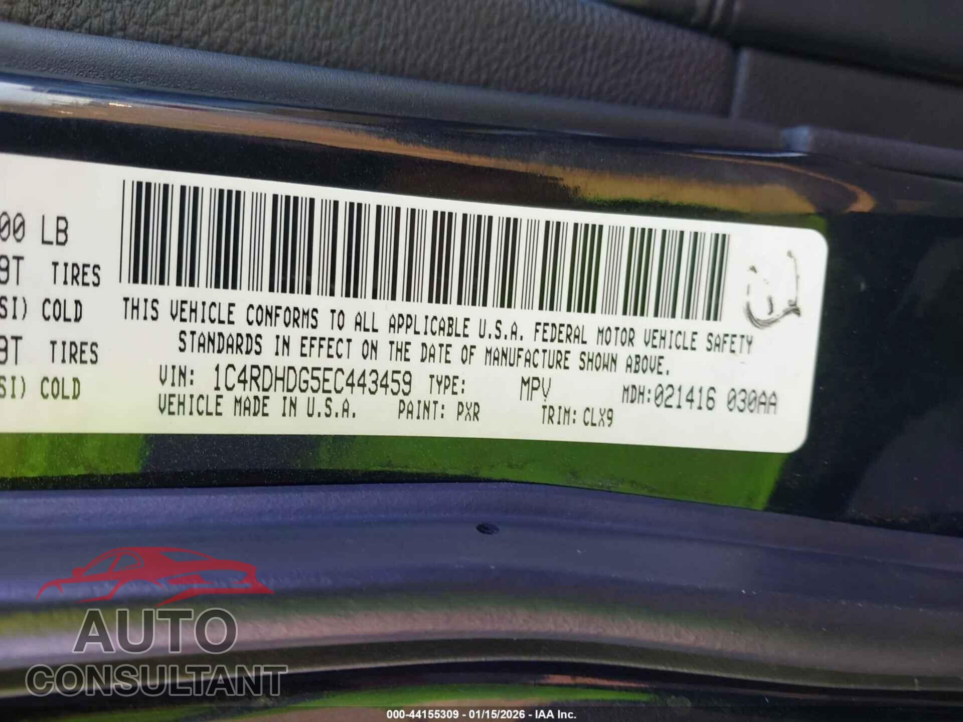 DODGE DURANGO 2014 - 1C4RDHDG5EC443459