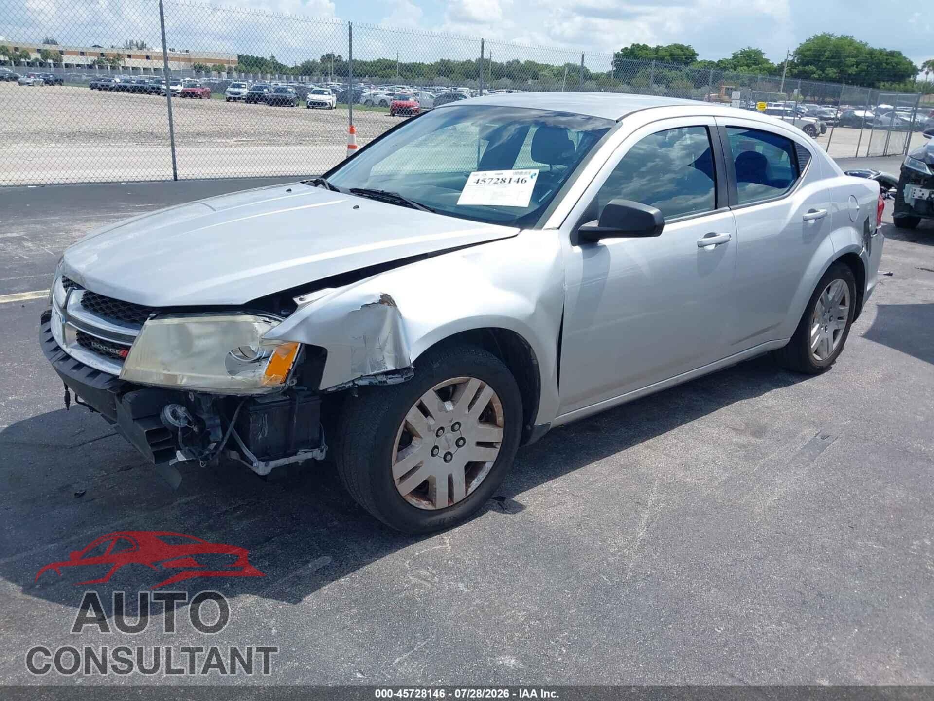 DODGE AVENGER 2013 - 1C3CDZAB9DN756509