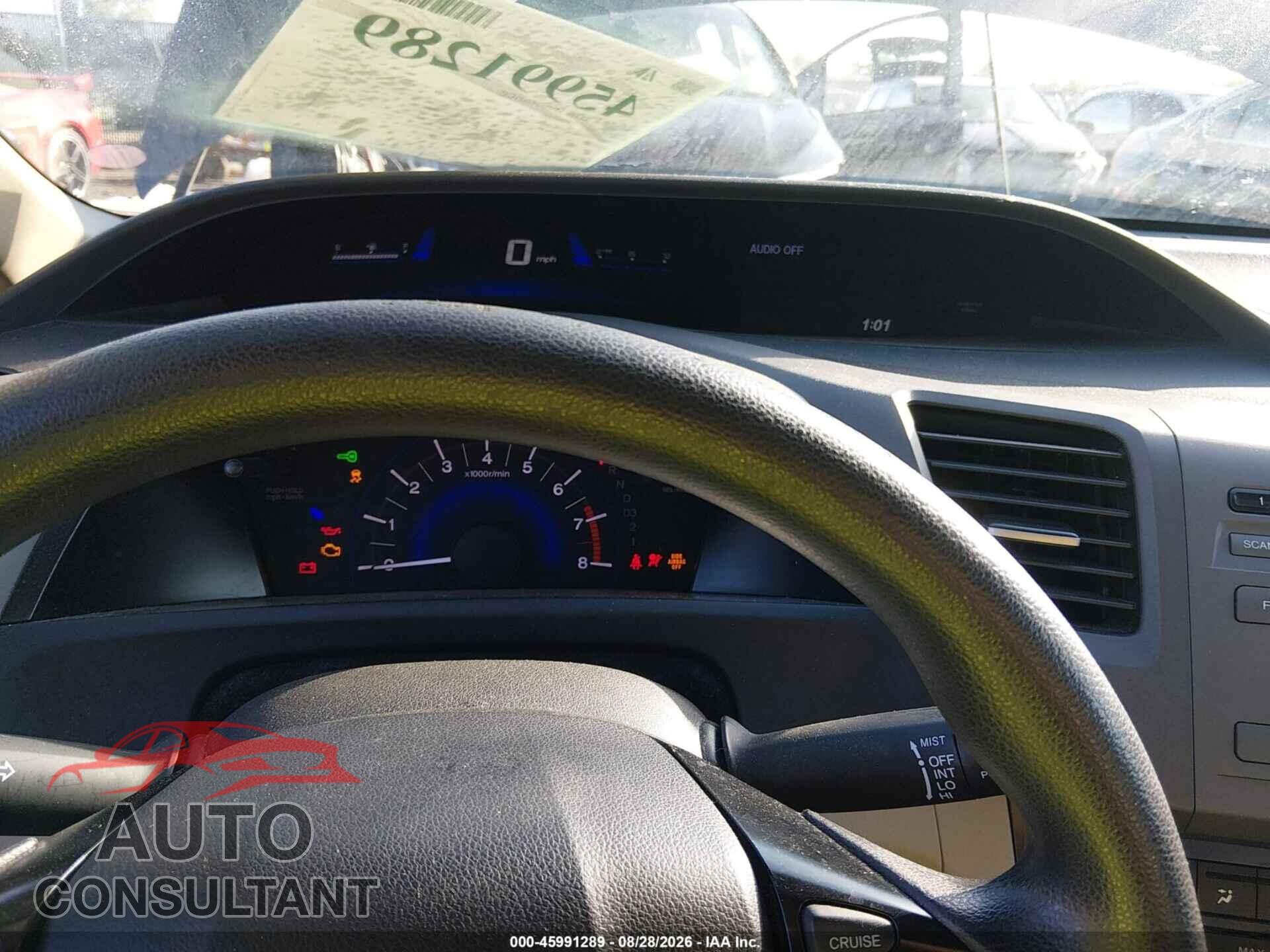 HONDA CIVIC 2012 - 19XFB2F51CE089267