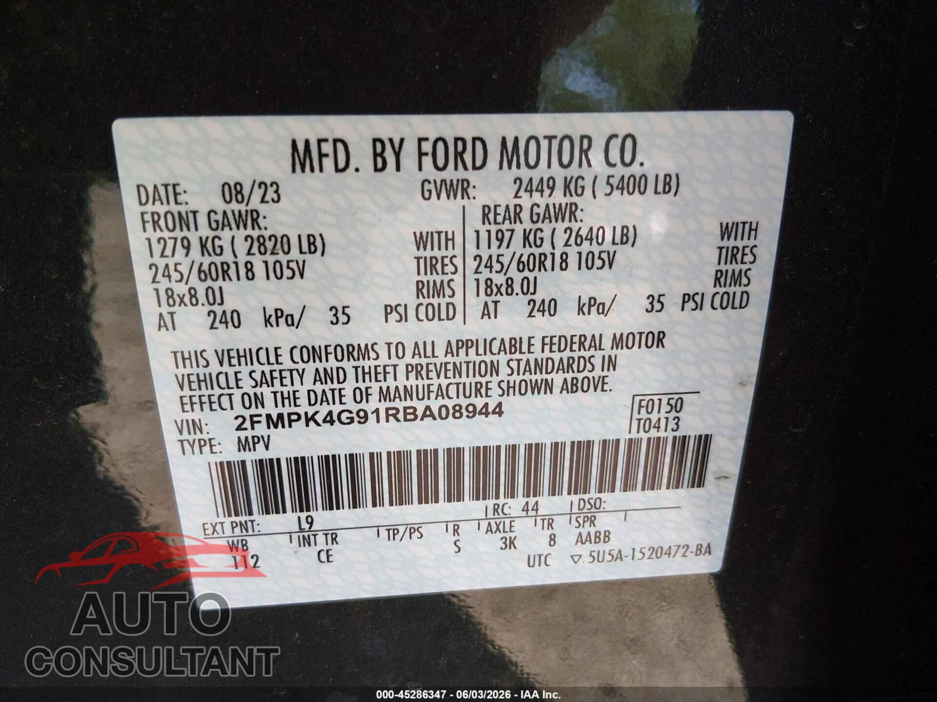 FORD EDGE 2024 - 2FMPK4G91RBA08944
