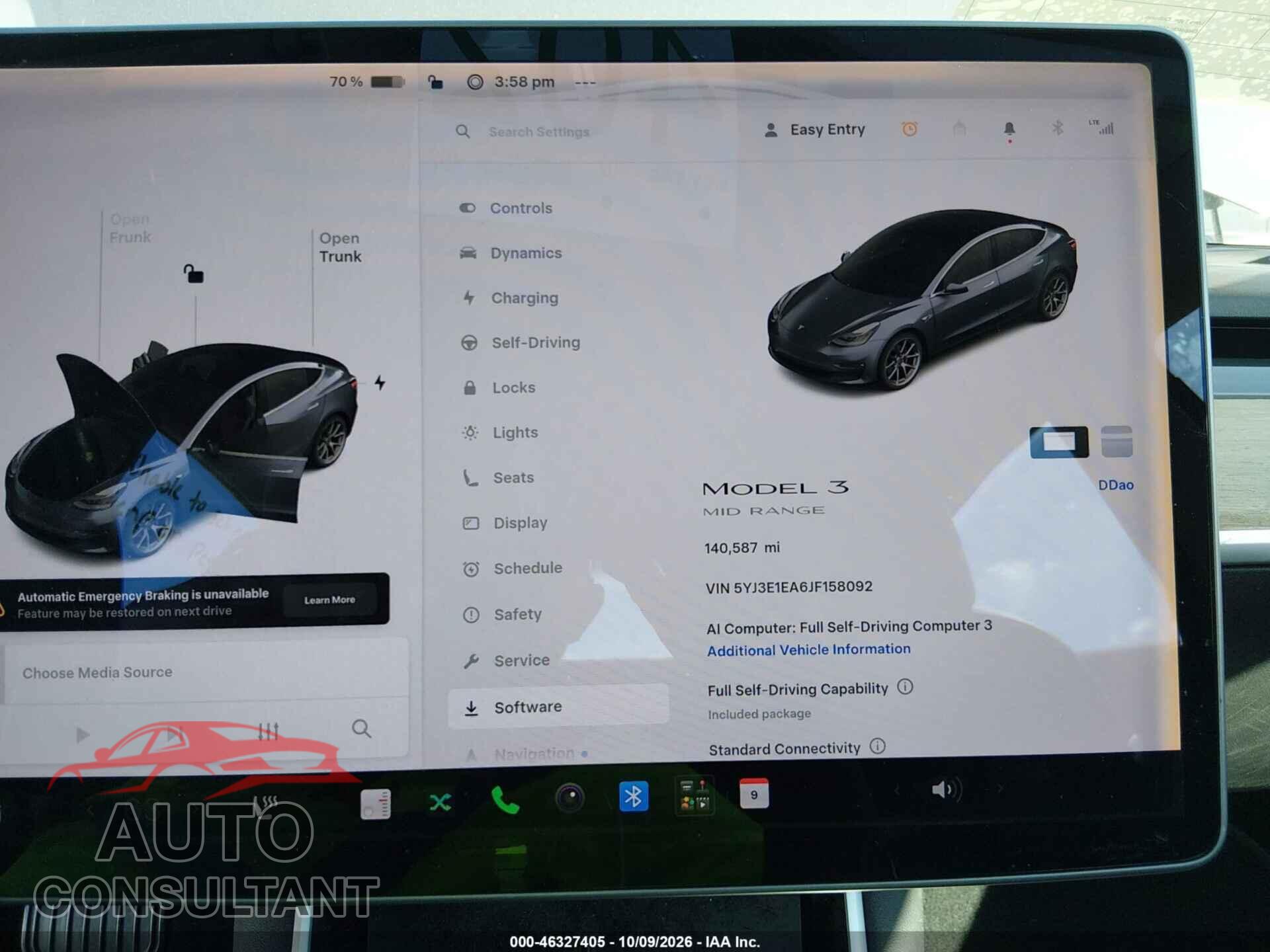 TESLA MODEL 3 2018 - 5YJ3E1EA6JF158092