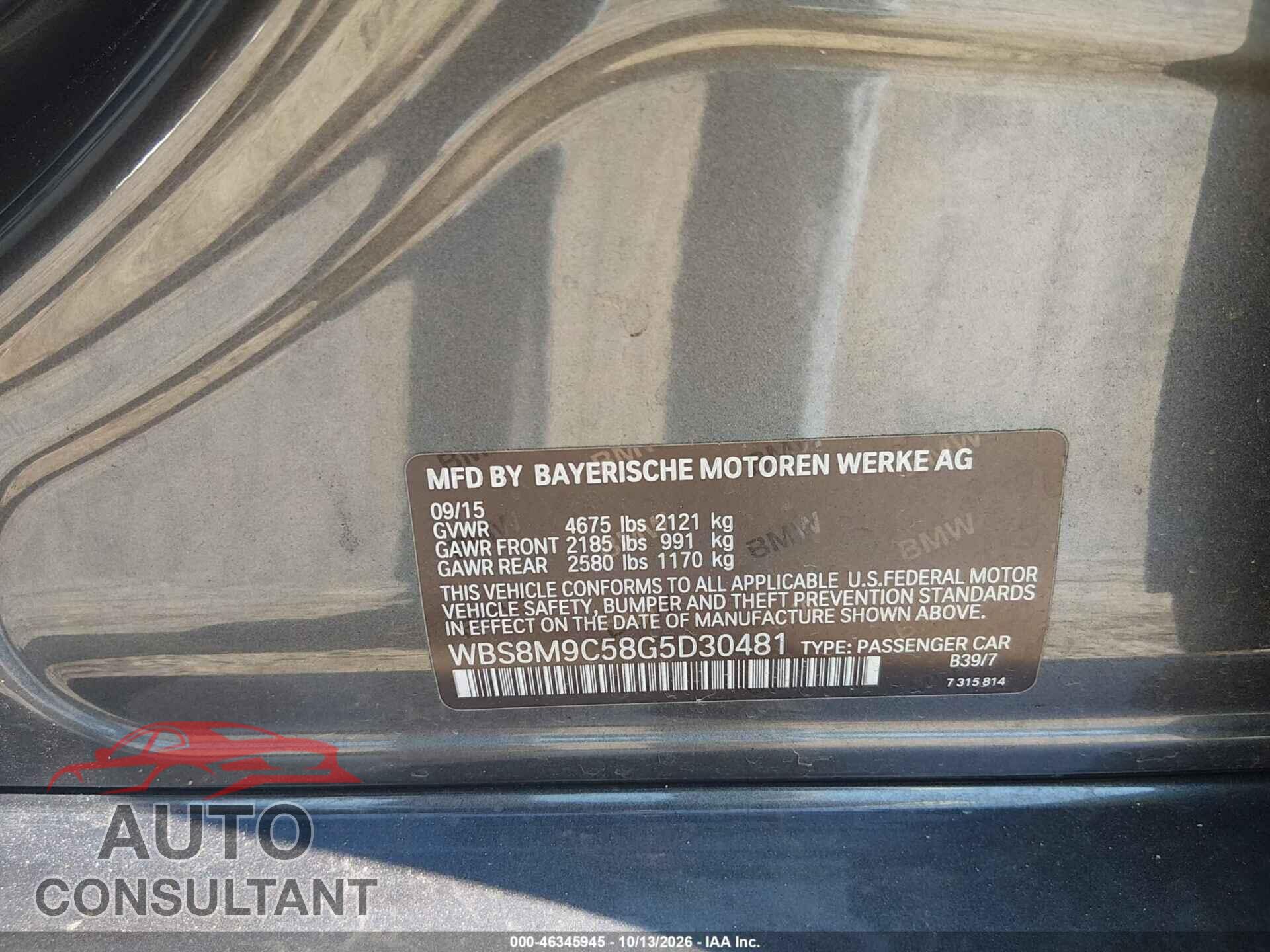 BMW M3 2016 - WBS8M9C58G5D30481