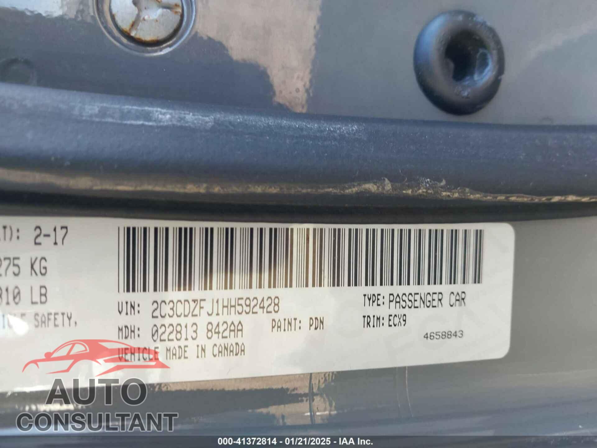 DODGE CHALLENGER 2017 - 2C3CDZFJ1HH592428