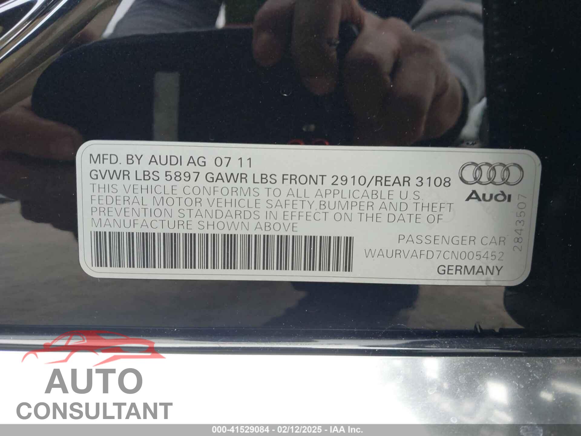 AUDI A8 L 2012 - WAURVAFD7CN005452