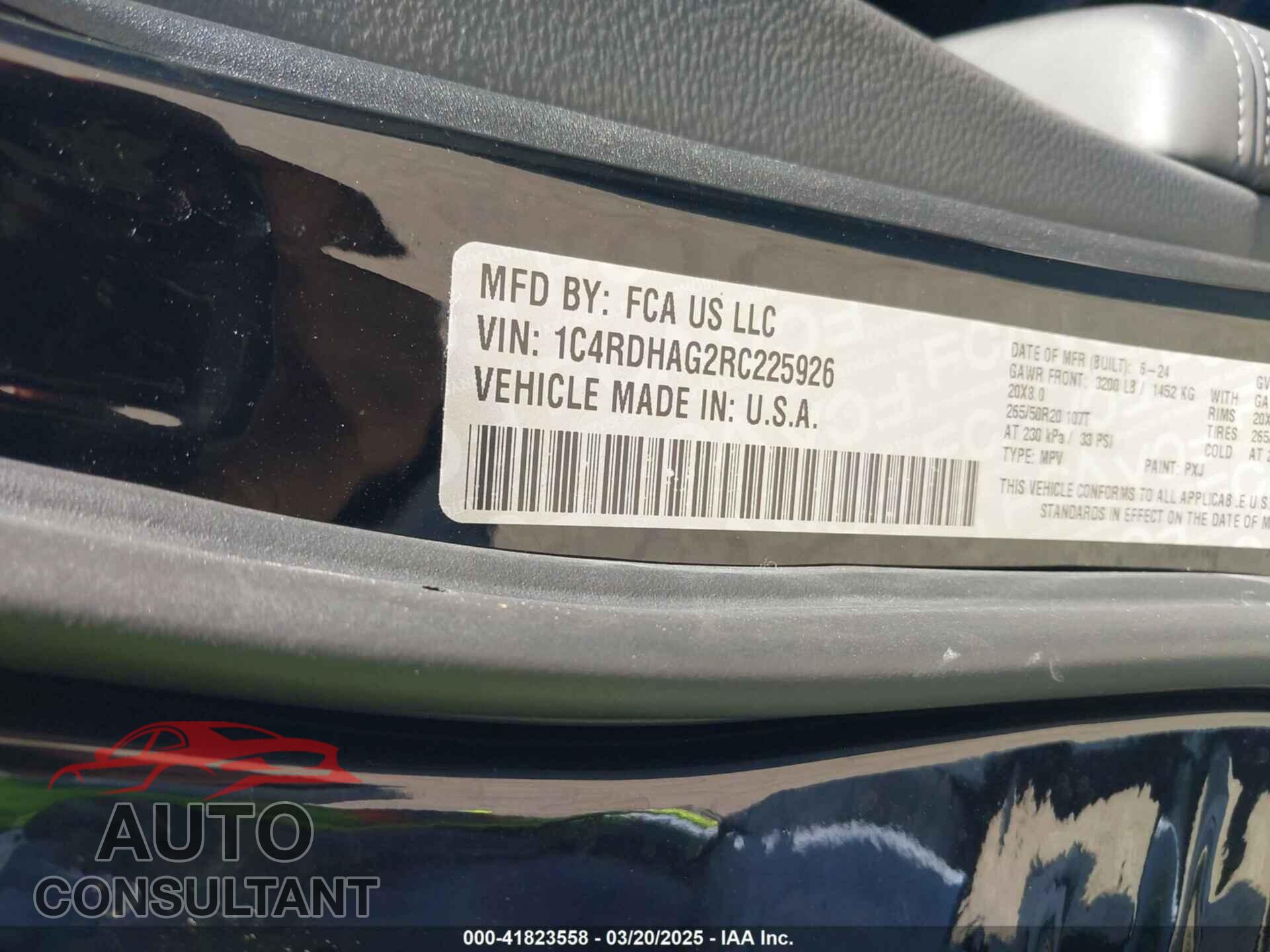 DODGE DURANGO 2024 - 1C4RDHAG2RC225926