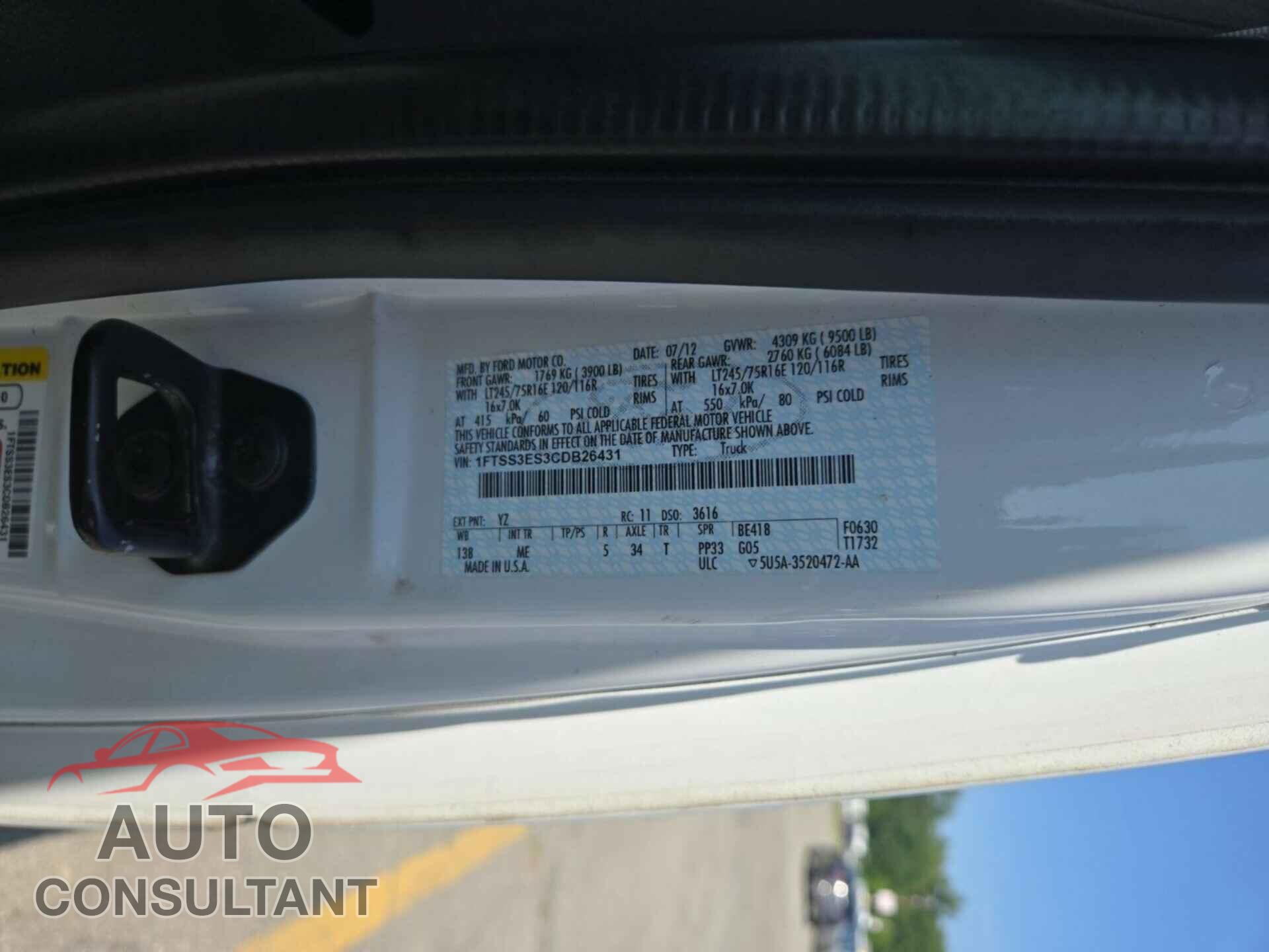FORD ECONOLINE 2012 - 1FTSS3ES3CDB26431