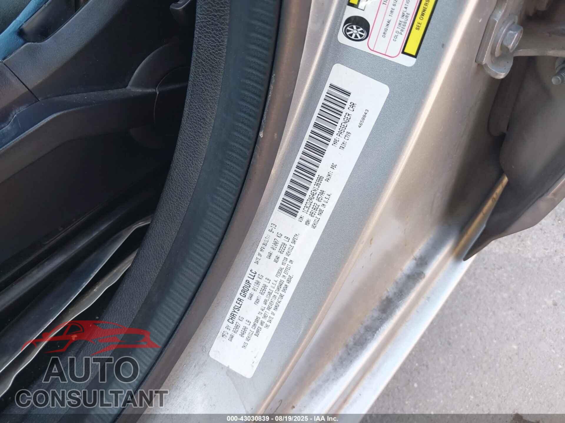DODGE AVENGER 2014 - 1C3CDZAG4EN136986