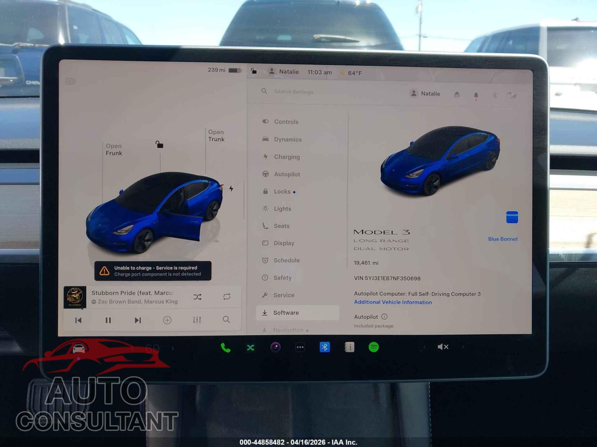 TESLA MODEL 3 2022 - 5YJ3E1EB7NF350698
