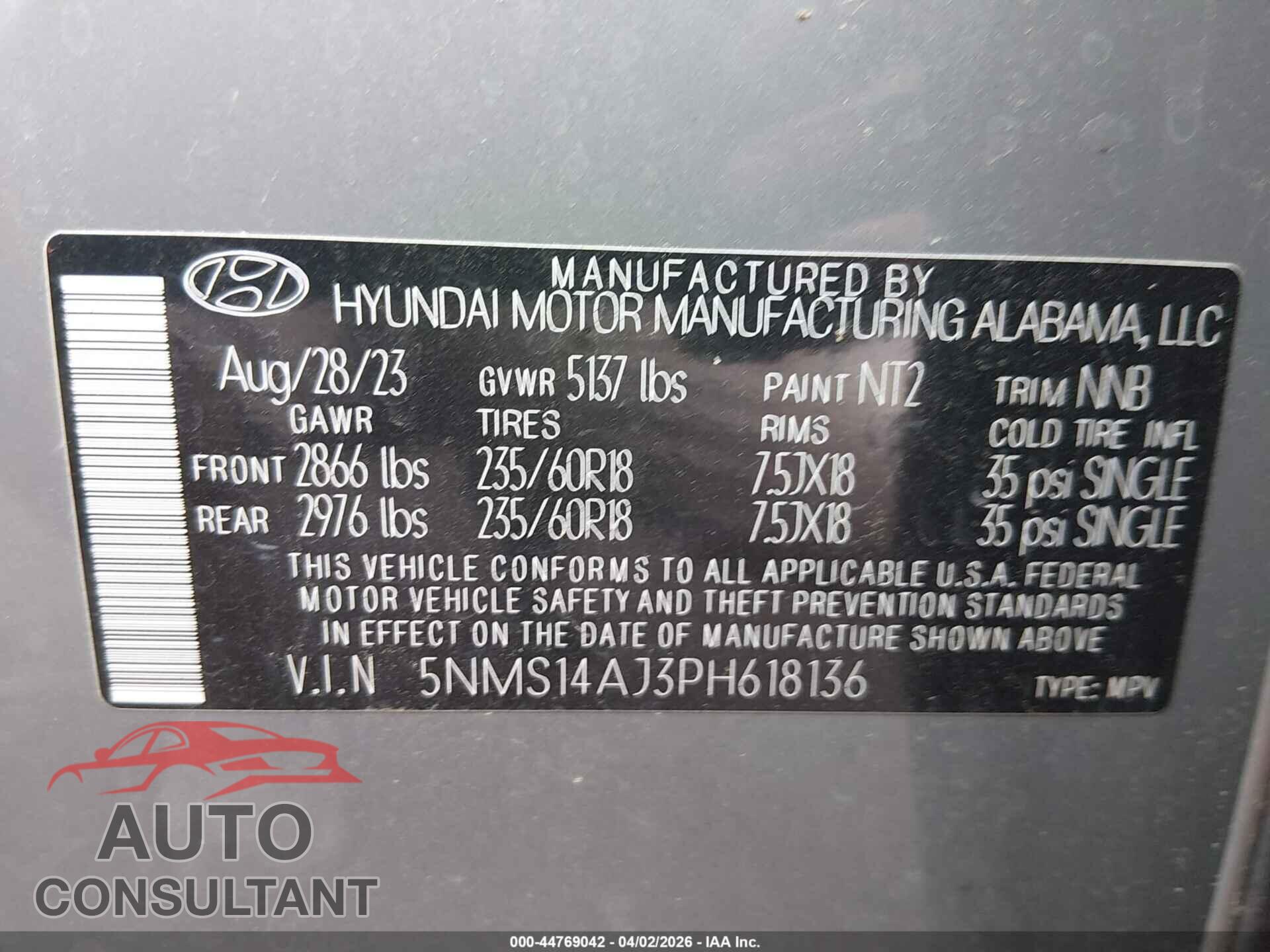 HYUNDAI SANTA FE 2023 - 5NMS14AJ3PH618136