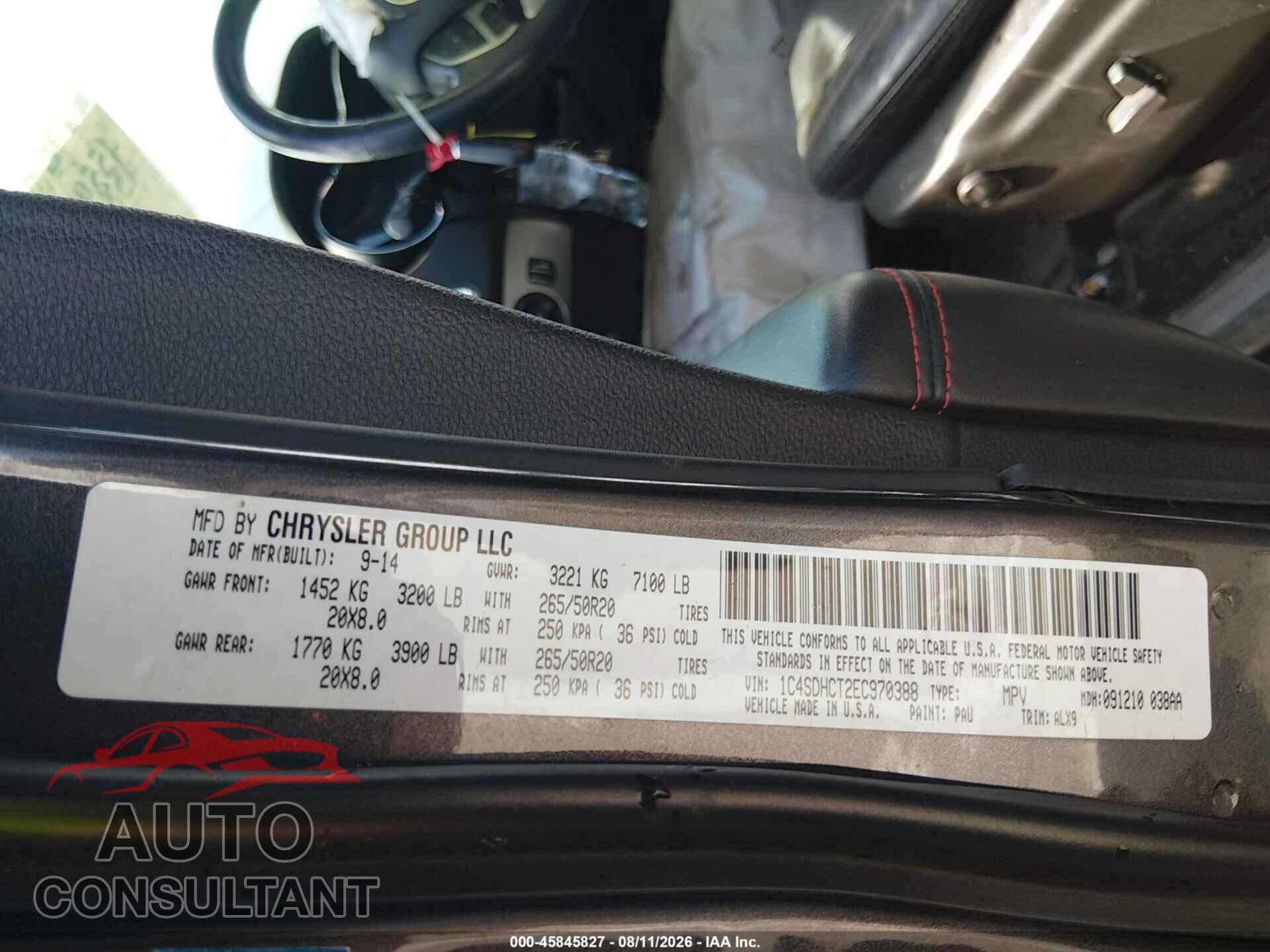 DODGE DURANGO 2014 - 1C4SDHCT2EC970388
