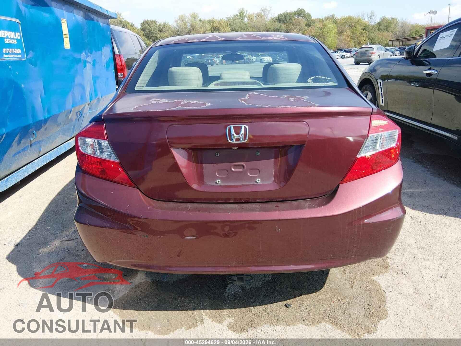 HONDA CIVIC 2012 - 2HGFB2F86CH535879